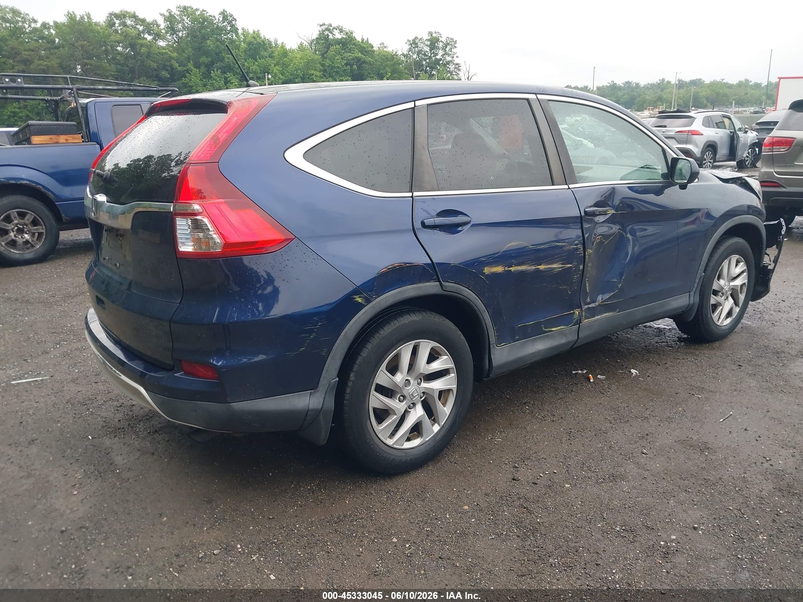 2015 Honda Cr-v Ex Blue vin: 2HKRM3H53FH520802
