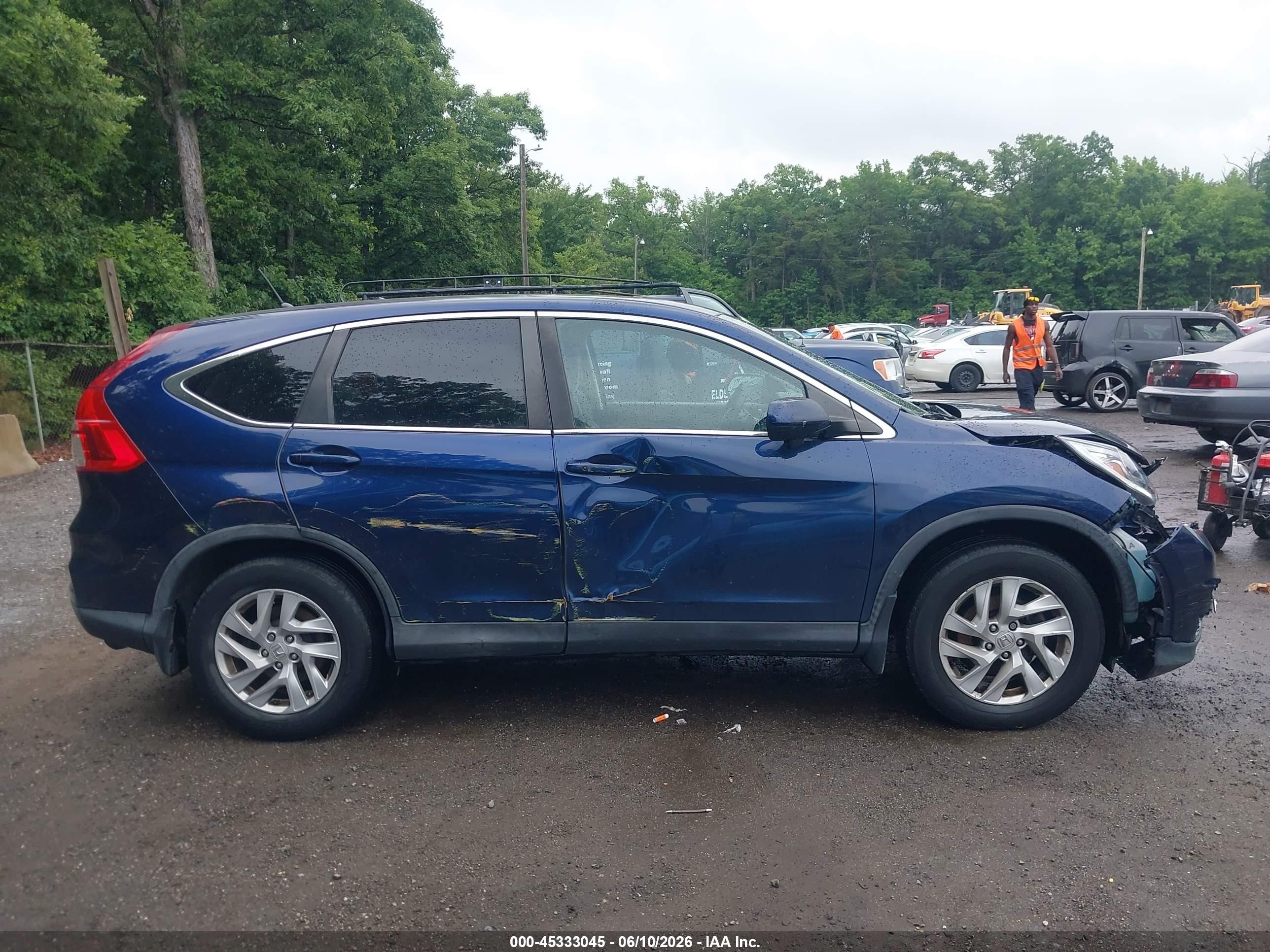 2015 Honda Cr-v Ex Blue vin: 2HKRM3H53FH520802