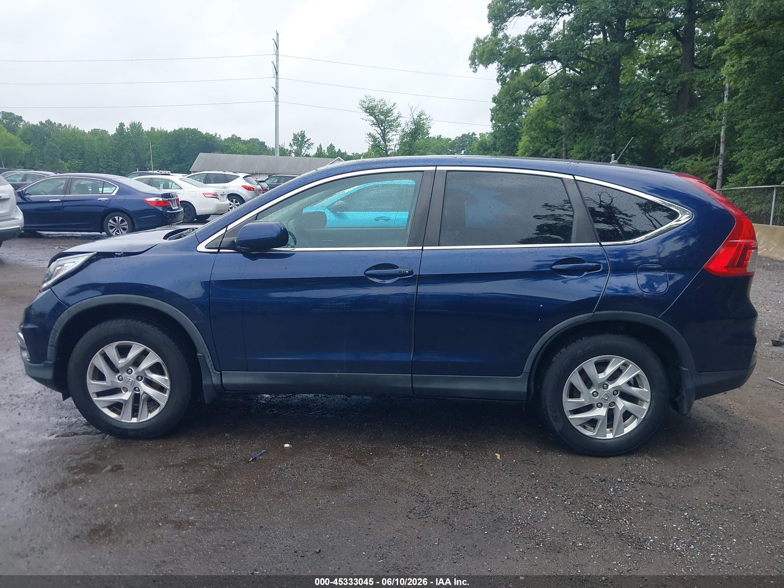 2015 Honda Cr-v Ex Blue vin: 2HKRM3H53FH520802