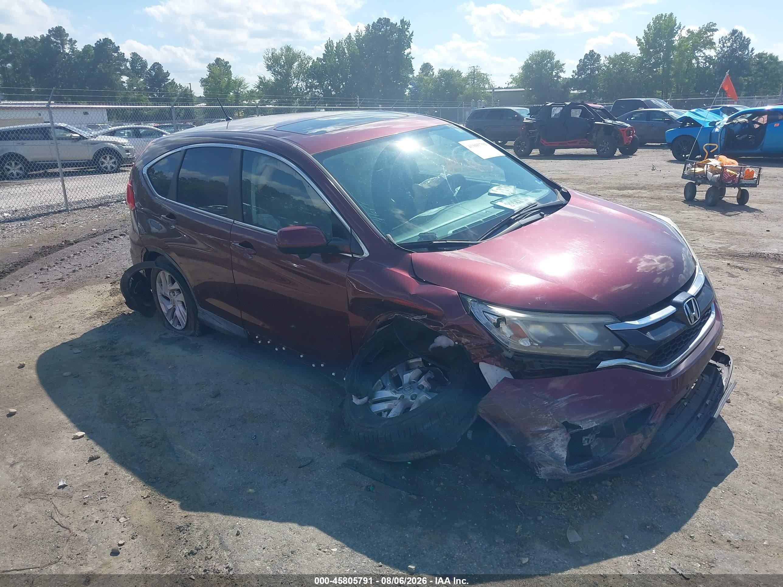 2015 Honda Cr-v Ex Burgundy vin: 2HKRM3H53FH532299