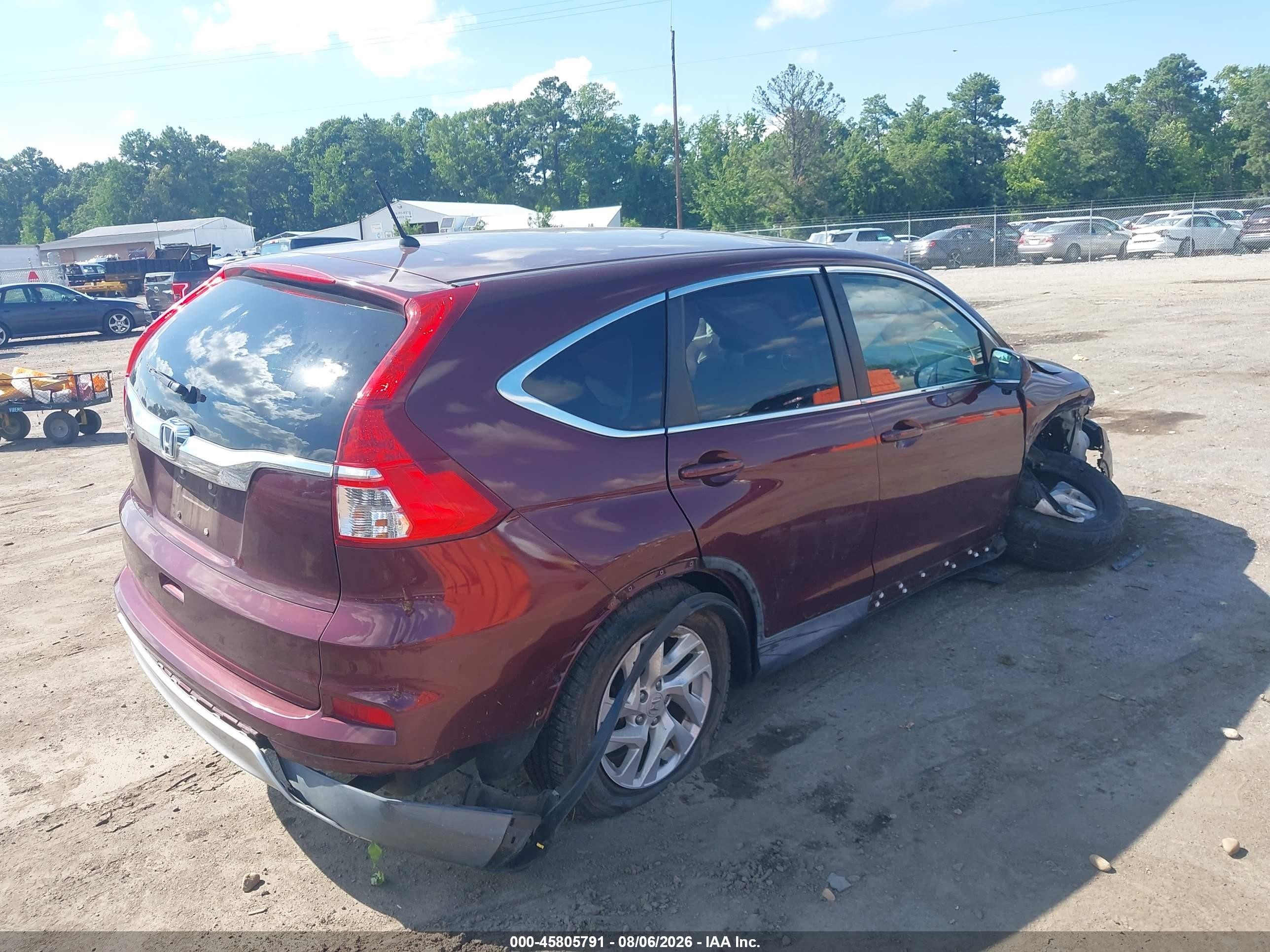 2015 Honda Cr-v Ex Burgundy vin: 2HKRM3H53FH532299