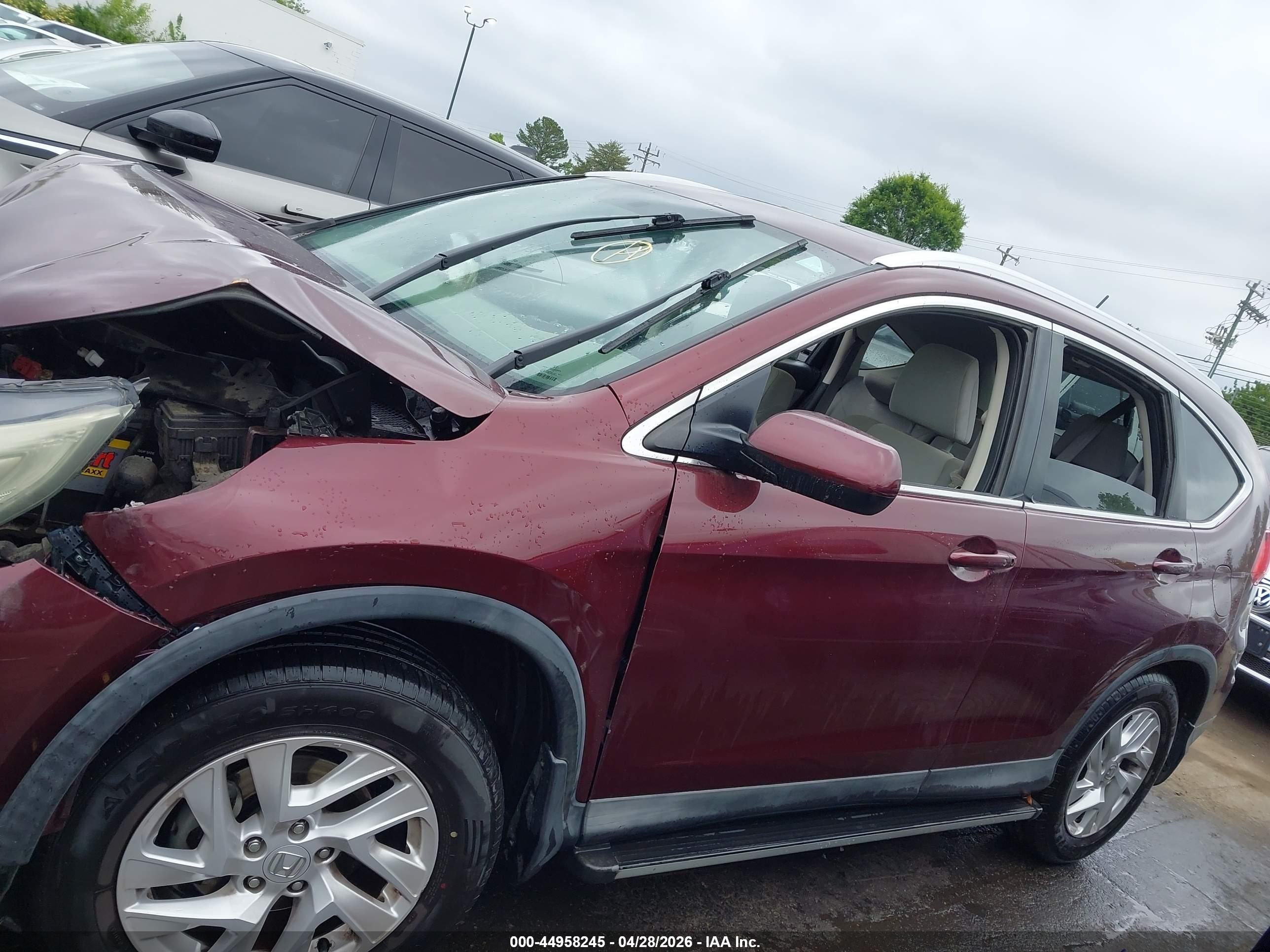 2015 Honda Cr-v Ex Burgundy vin: 2HKRM3H53FH549216