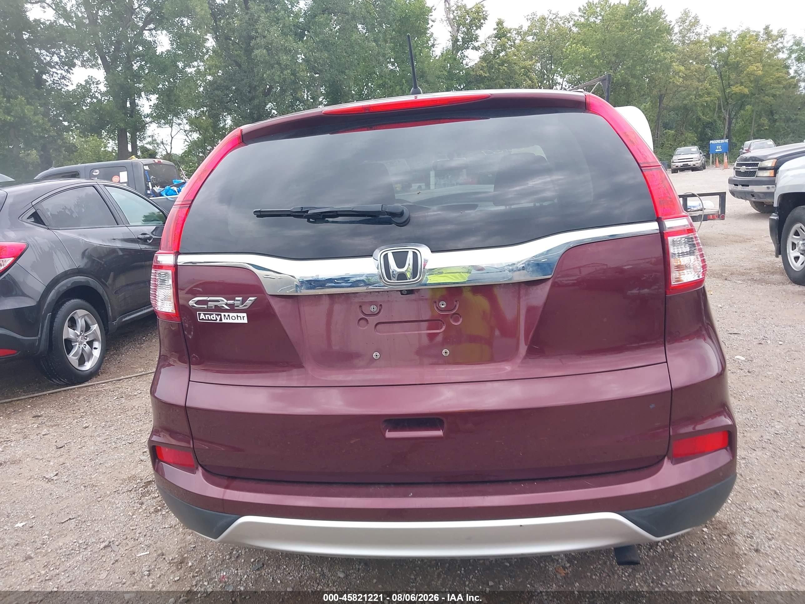 2015 Honda Cr-v Ex Burgundy vin: 2HKRM3H54FH544333