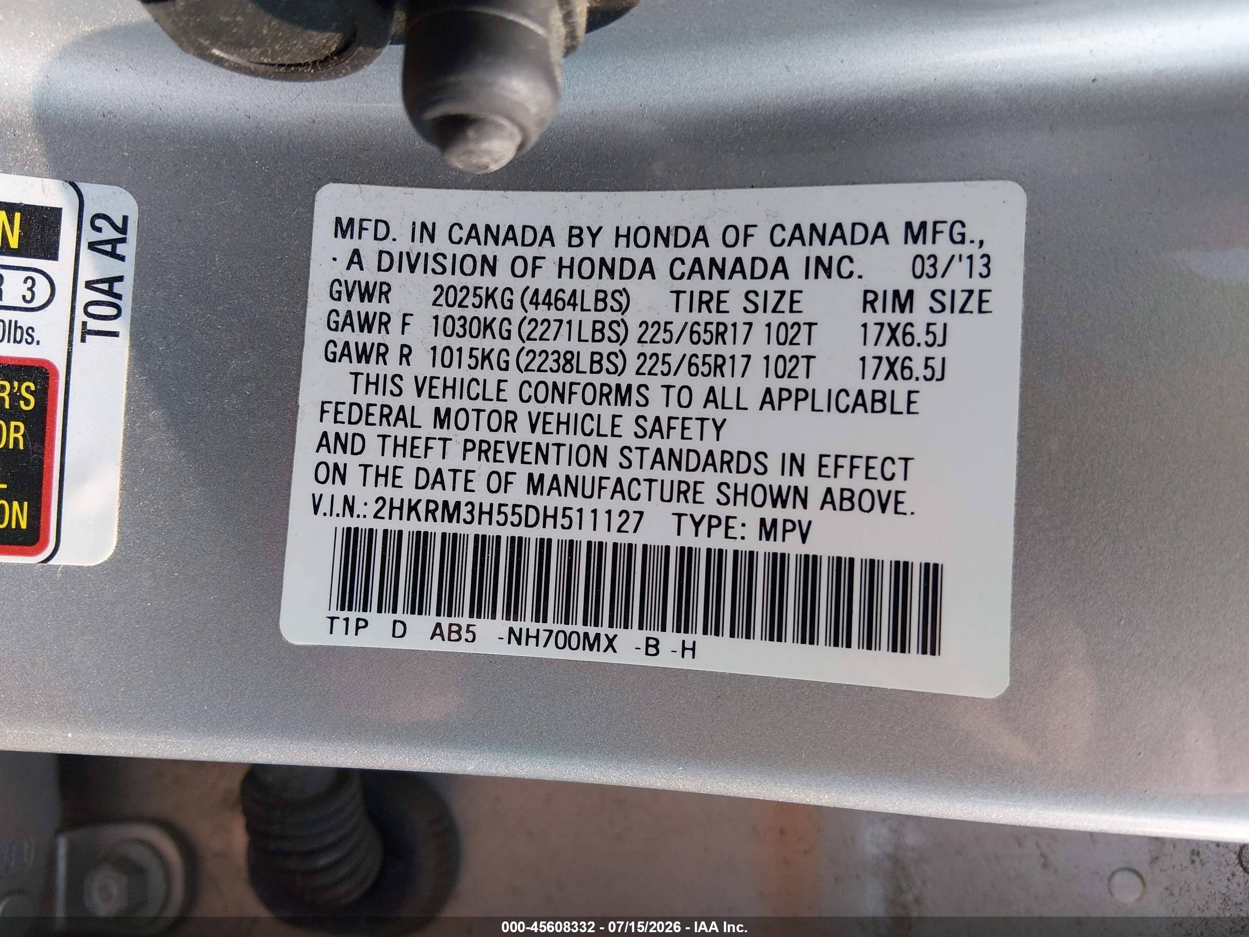 2013 Honda Cr-v Ex Silver vin: 2HKRM3H55DH511127