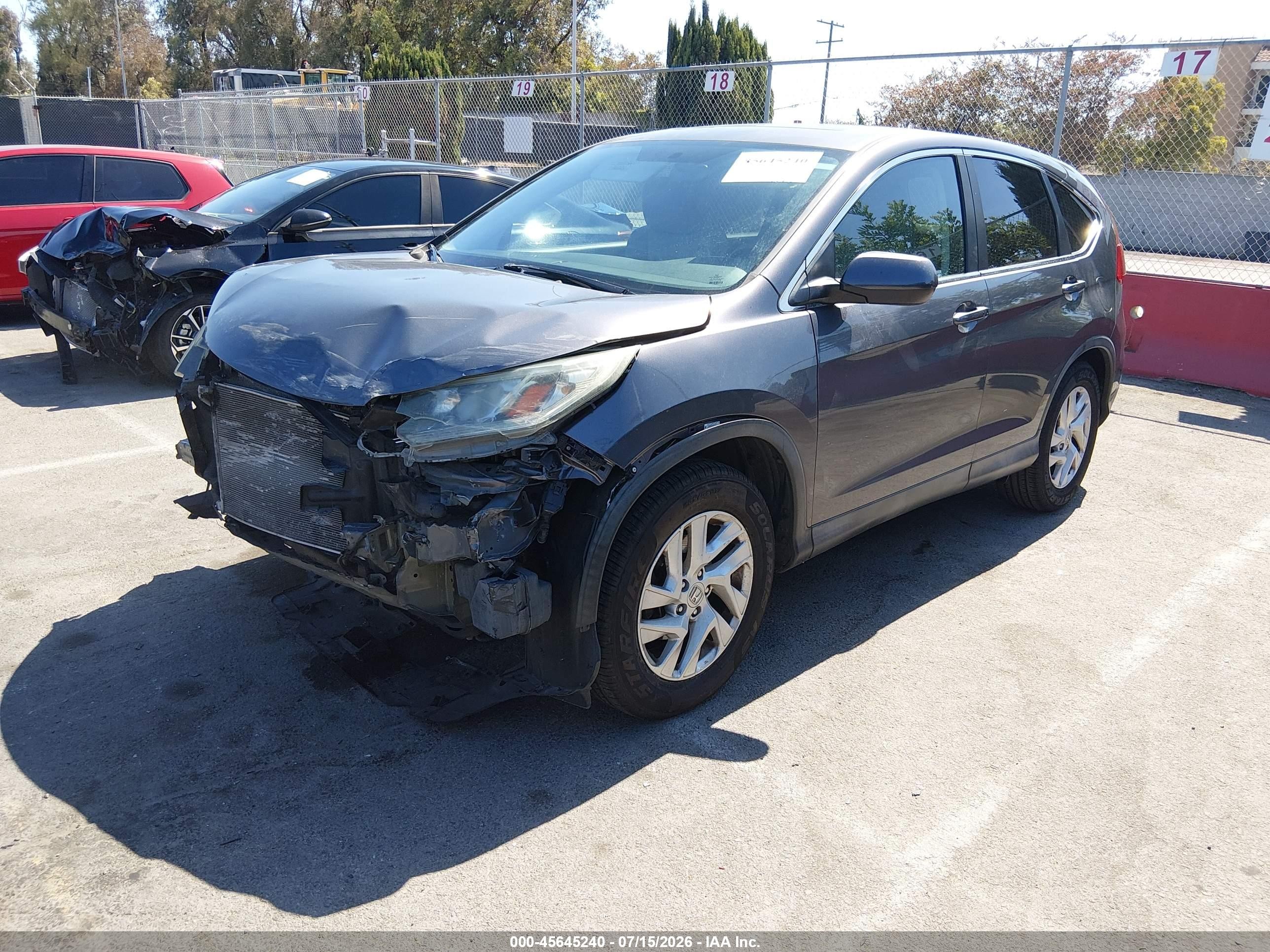 2015 Honda Cr-v Ex Gray vin: 2HKRM3H55FH507503