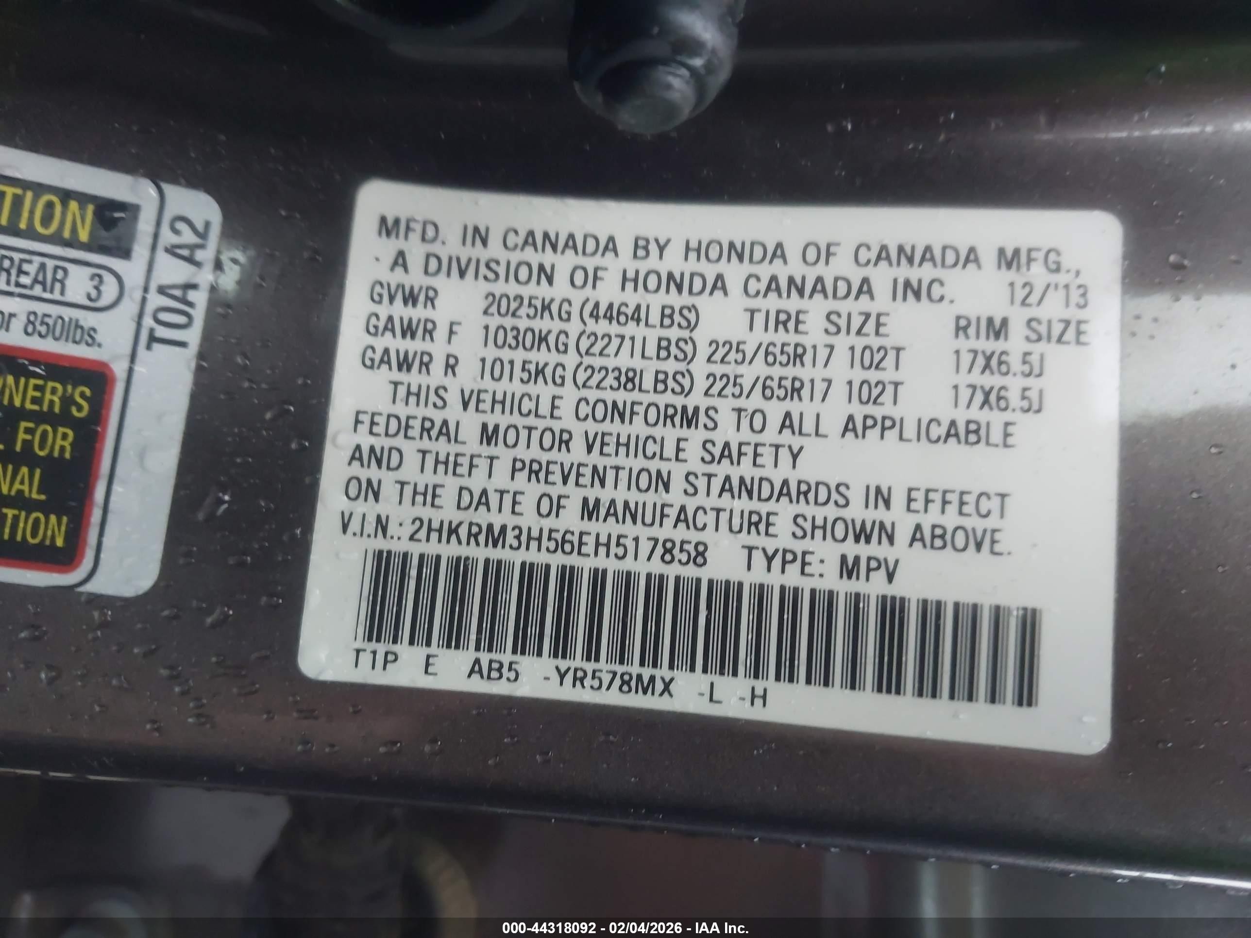 2014 Honda Cr-v Ex Silver vin: 2HKRM3H56EH517858