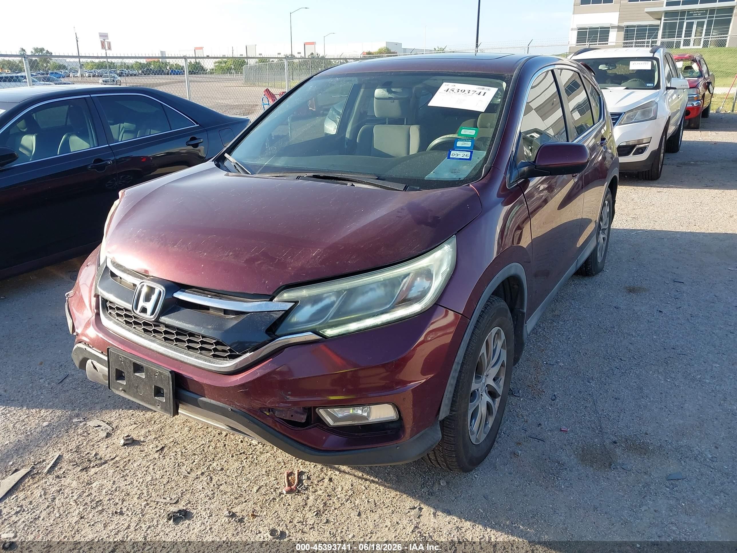 2015 Honda Cr-v Ex Maroon vin: 2HKRM3H56FH536508