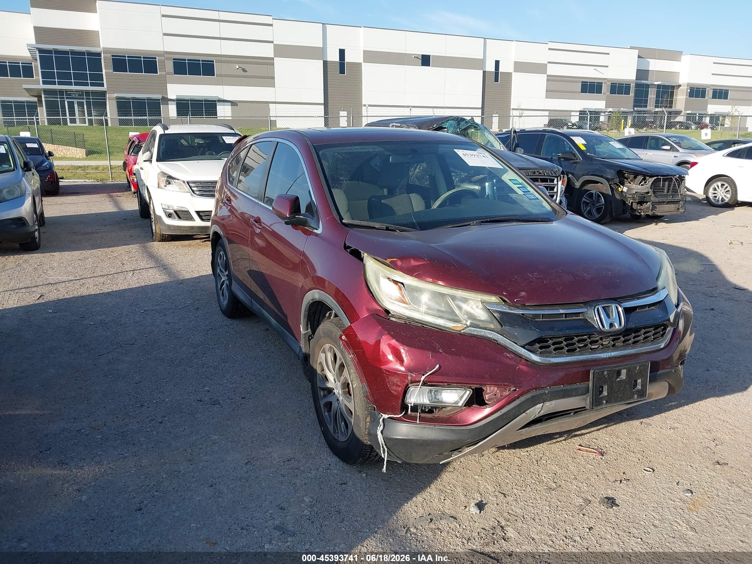 2015 Honda Cr-v Ex Maroon vin: 2HKRM3H56FH536508