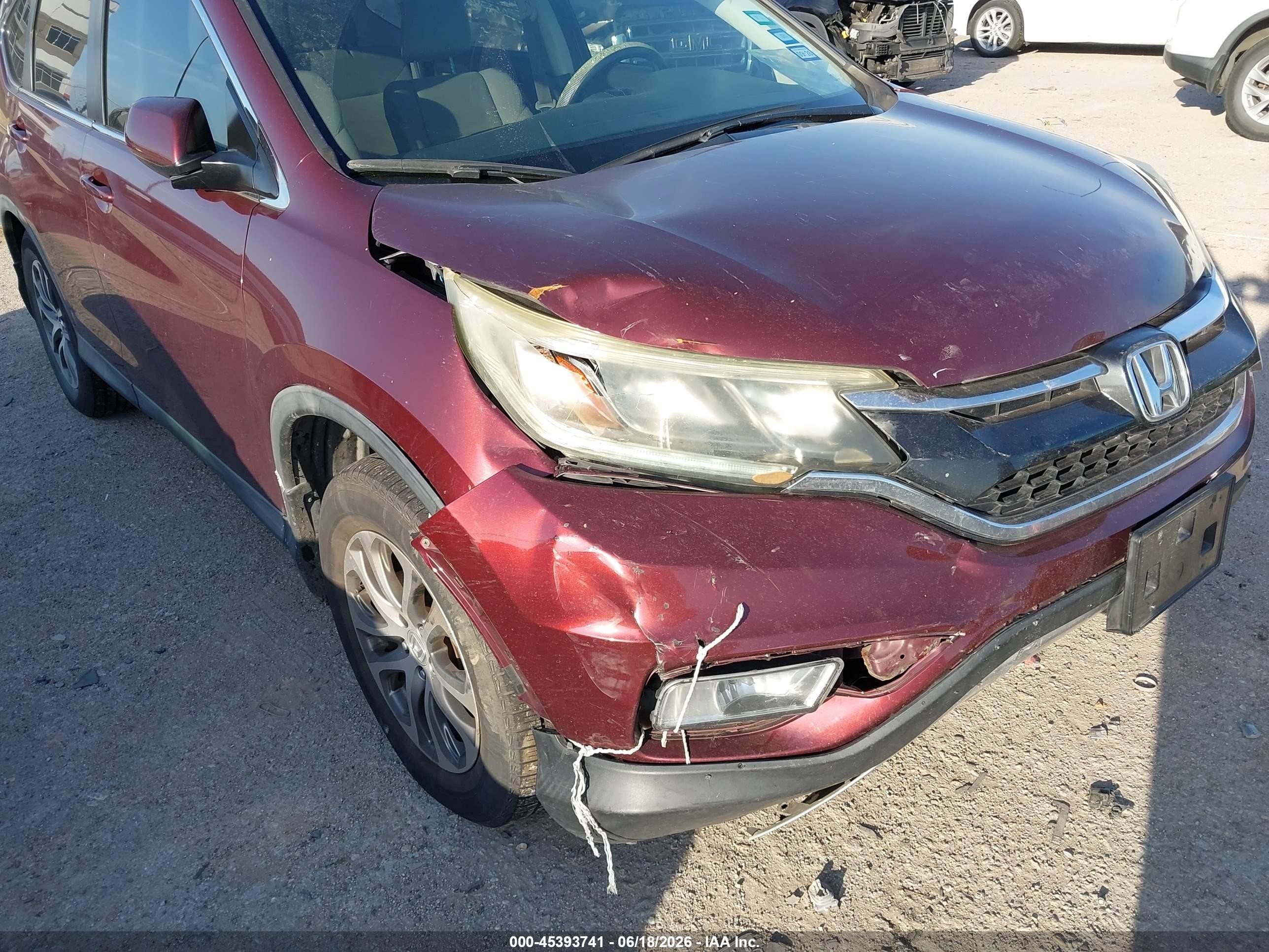 2015 Honda Cr-v Ex Maroon vin: 2HKRM3H56FH536508