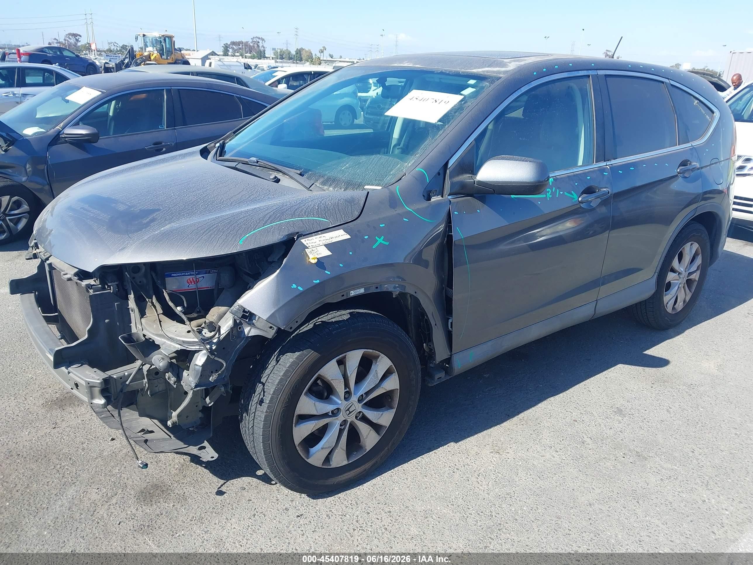 2013 Honda Cr-v Ex Gray vin: 2HKRM3H58DH517570