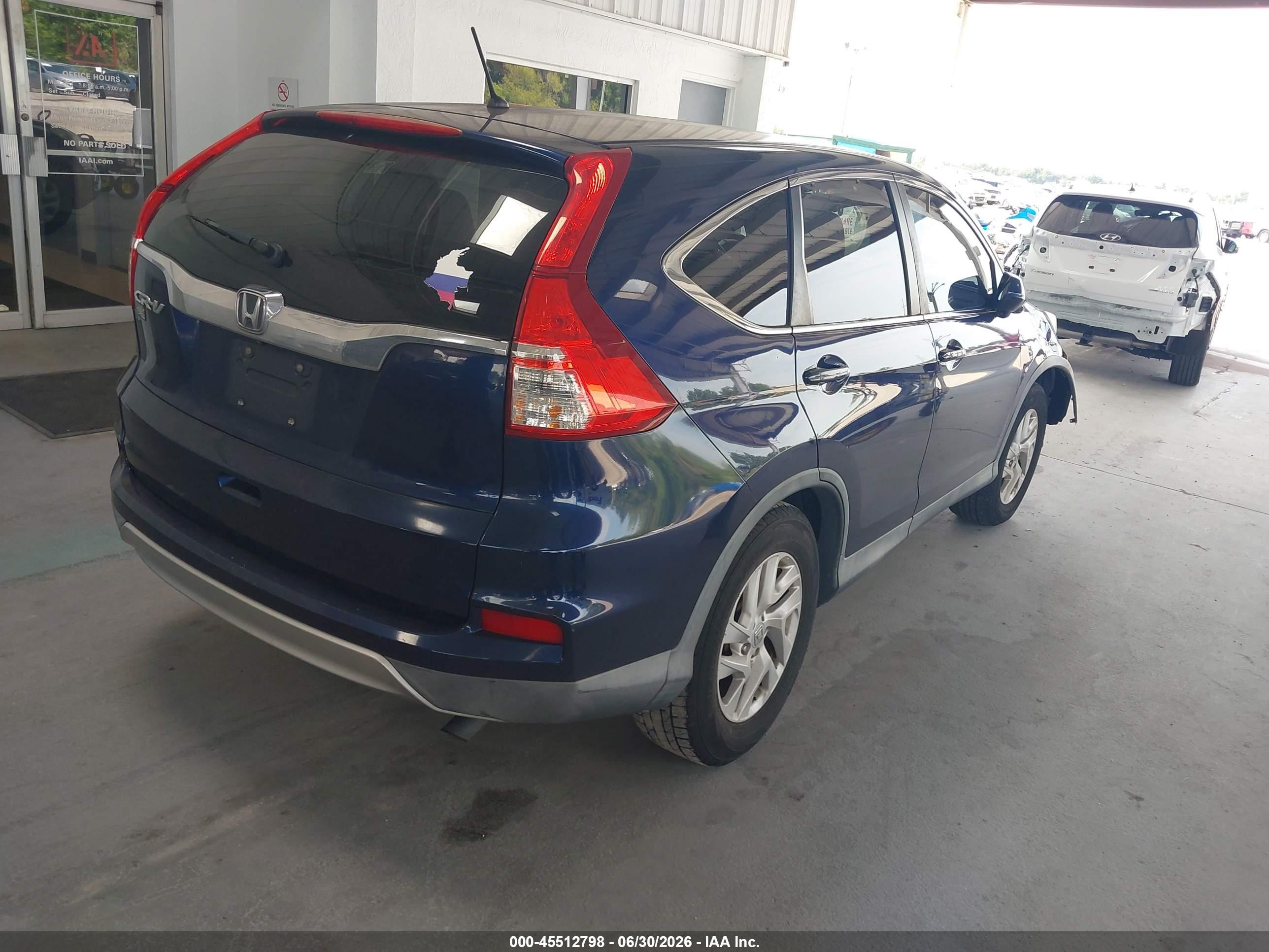 2015 Honda Cr-v Ex Blue vin: 2HKRM3H59FH520853
