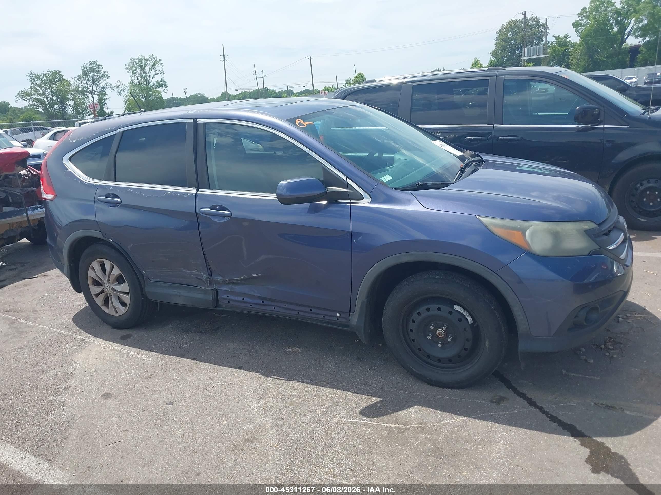 2013 Honda Cr-v Ex Blue vin: 2HKRM3H5XDH510121