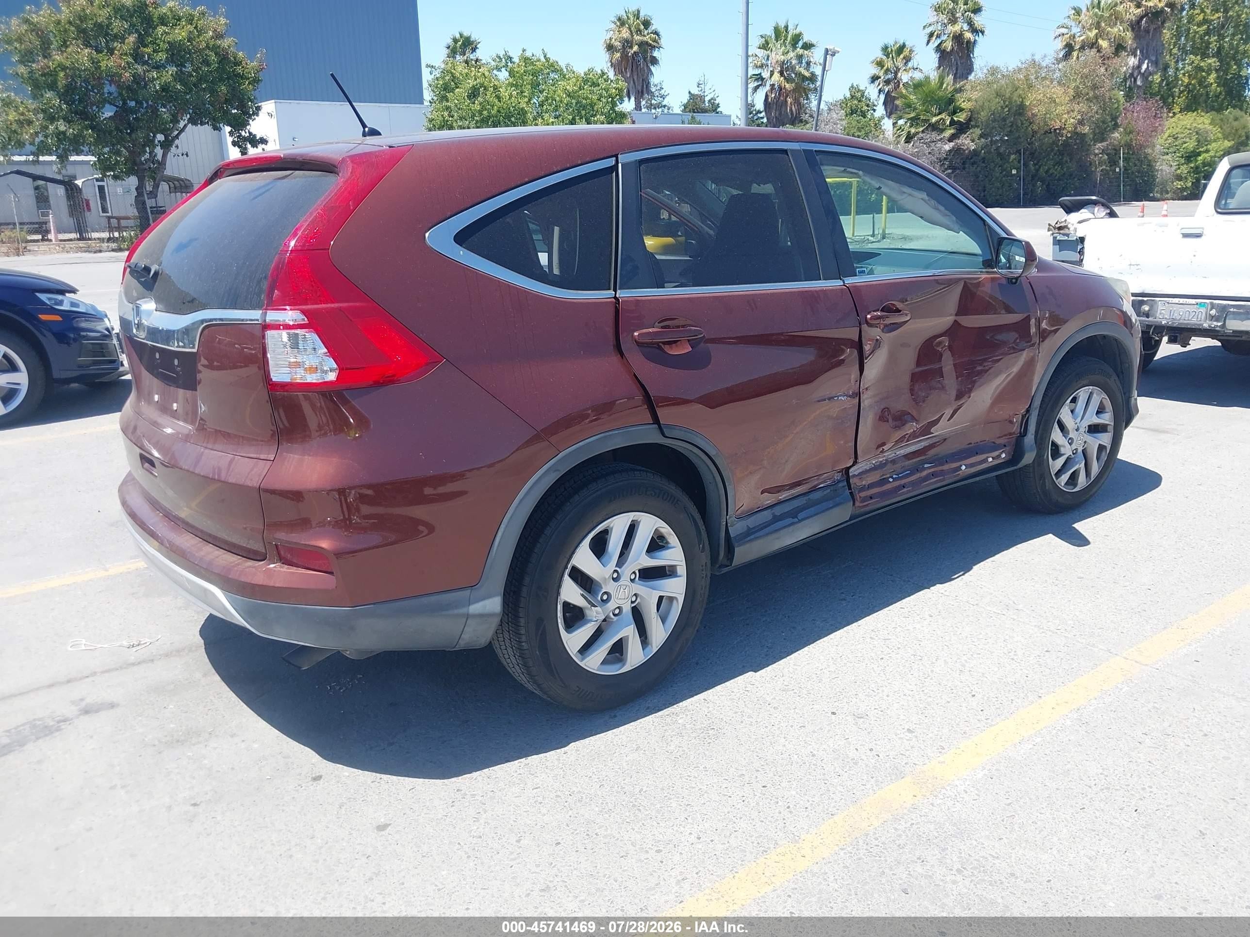 2015 Honda Cr-v Ex Burgundy vin: 2HKRM3H5XFH507853
