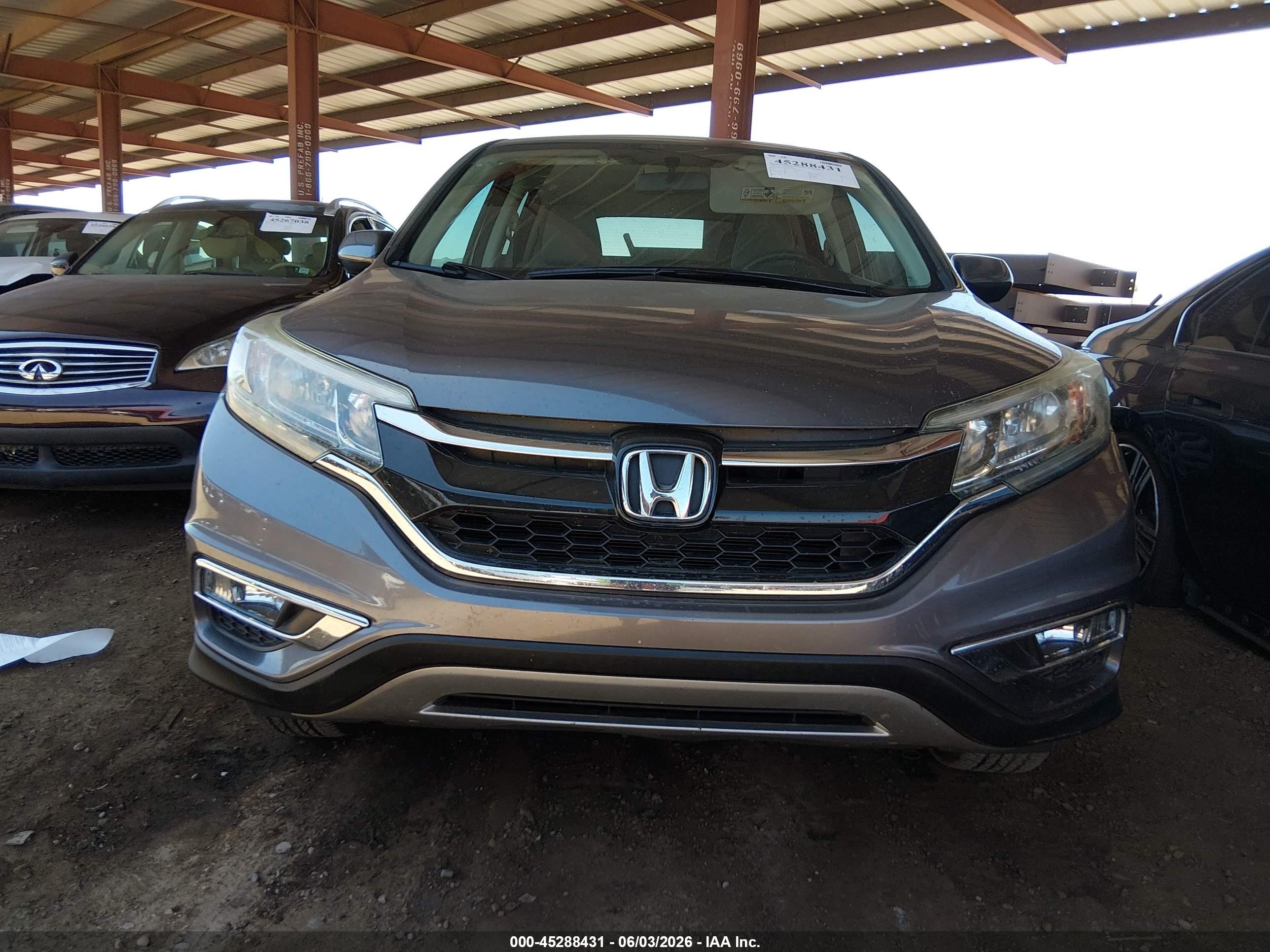 2015 Honda Cr-v Ex Серый vin: 2HKRM3H5XFH532008