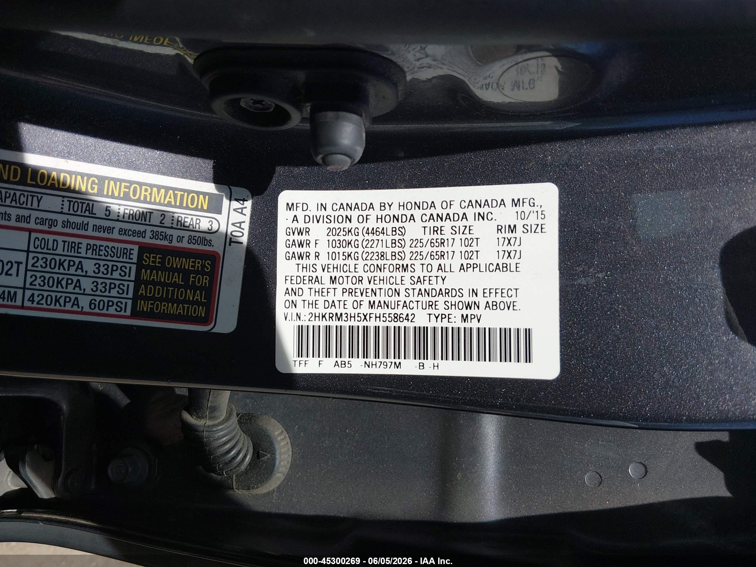 2015 Honda Cr-v Ex Gray vin: 2HKRM3H5XFH558642