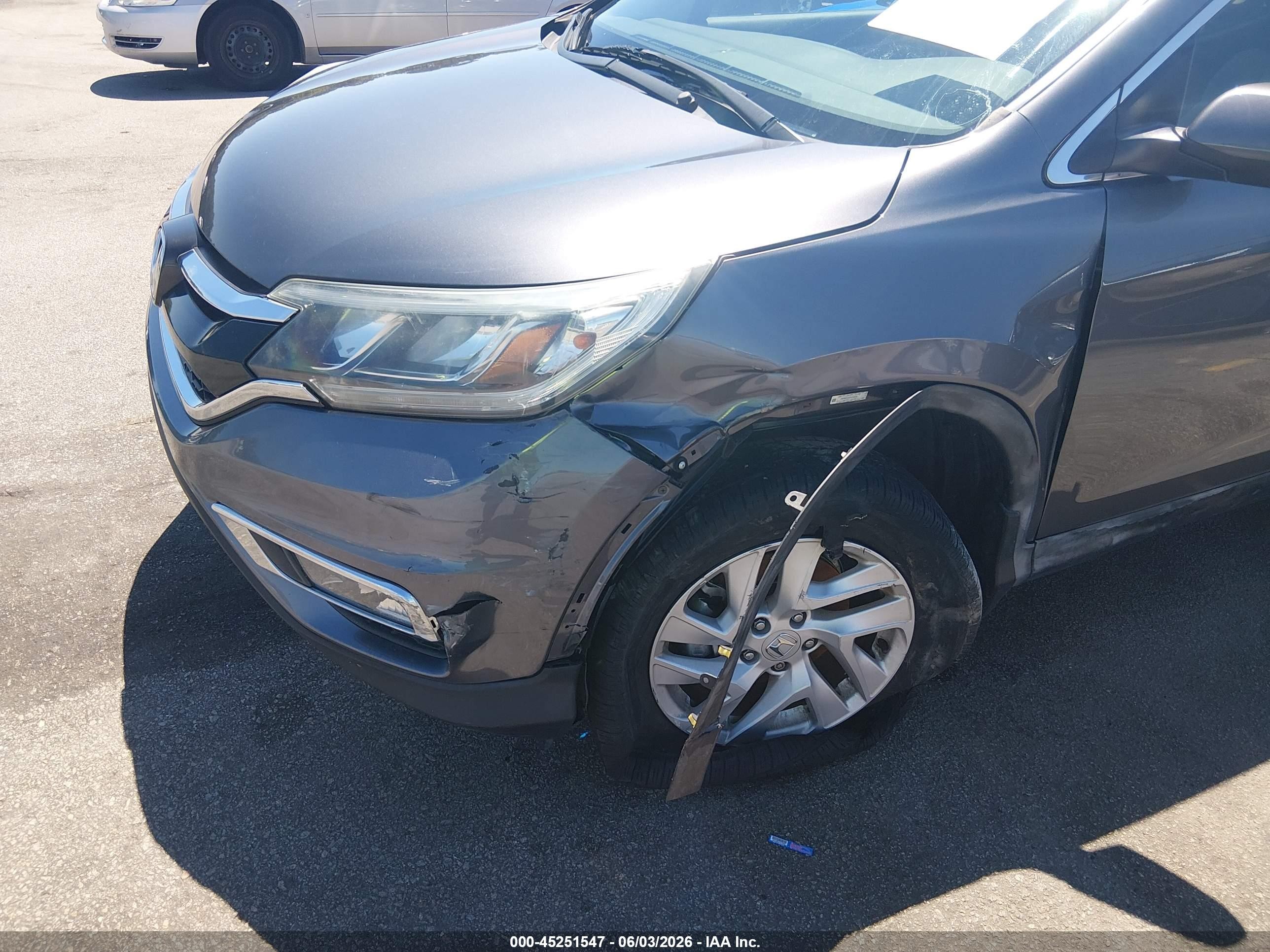 2015 Honda Cr-v Ex Gray vin: 2HKRM3H5XFH558950