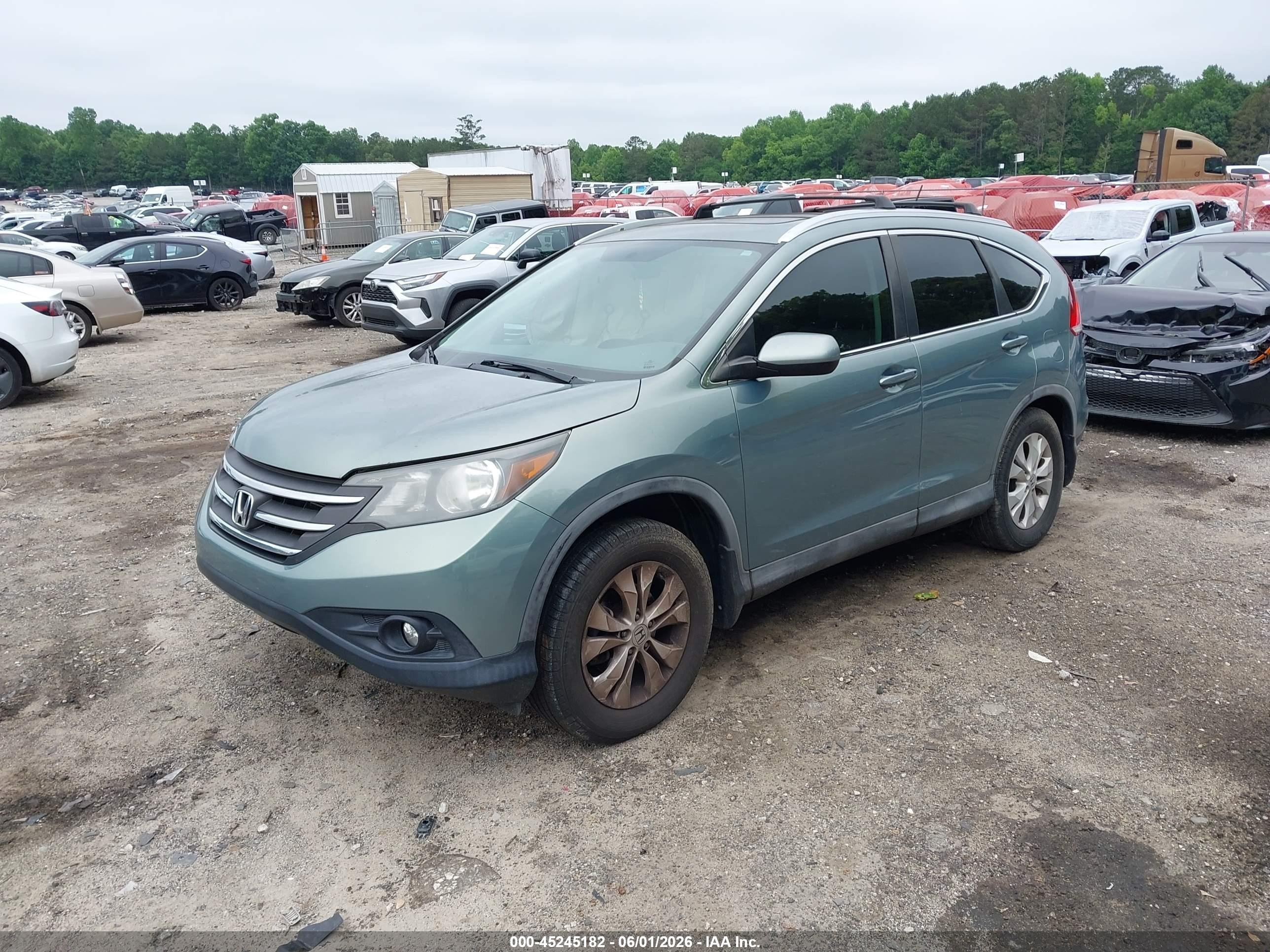 2012 Honda Cr-v Ex-l Зеленый vin: 2HKRM3H70CH510550