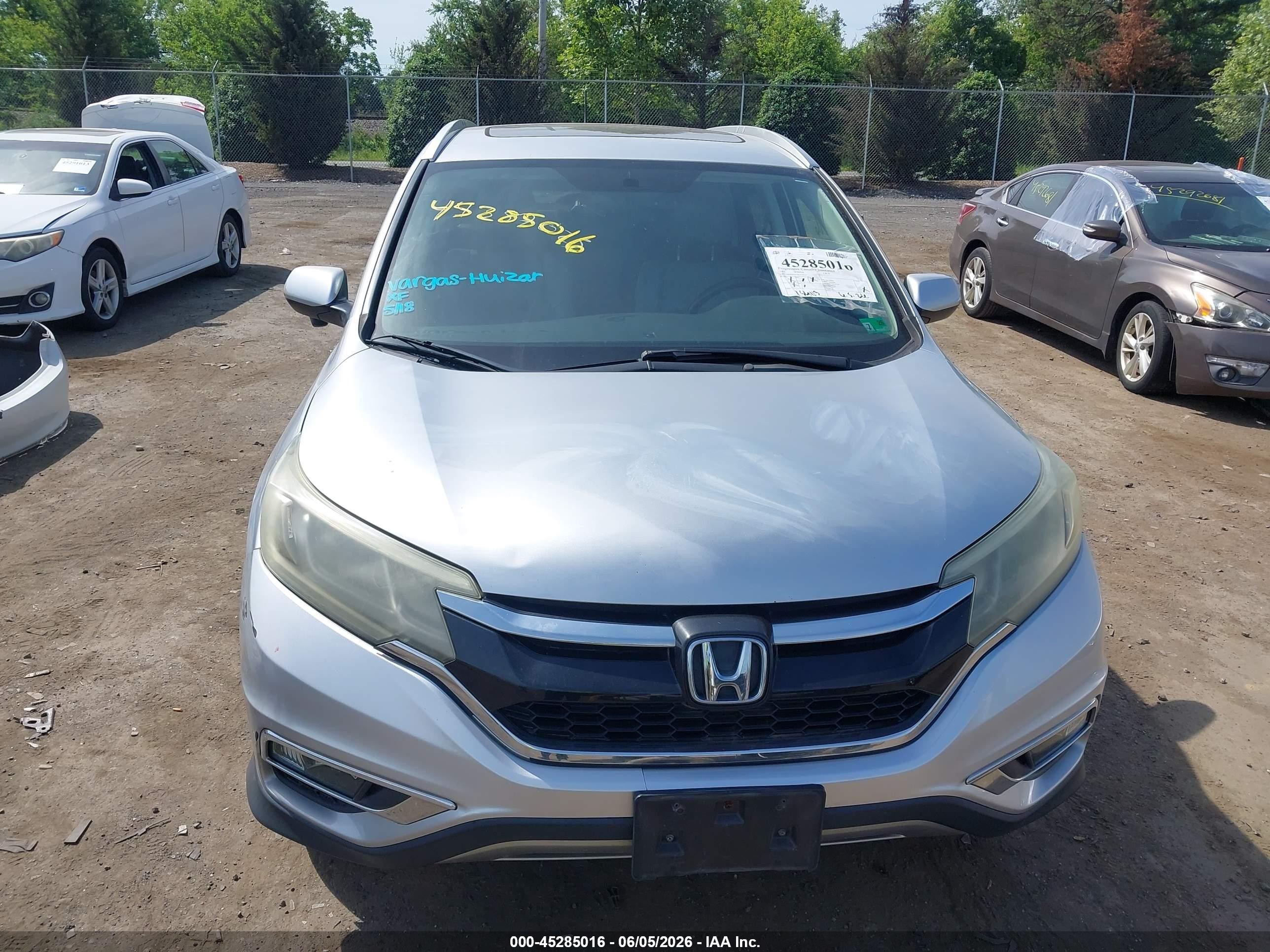 2015 Honda Cr-v Ex-l Silver vin: 2HKRM3H70FH518149
