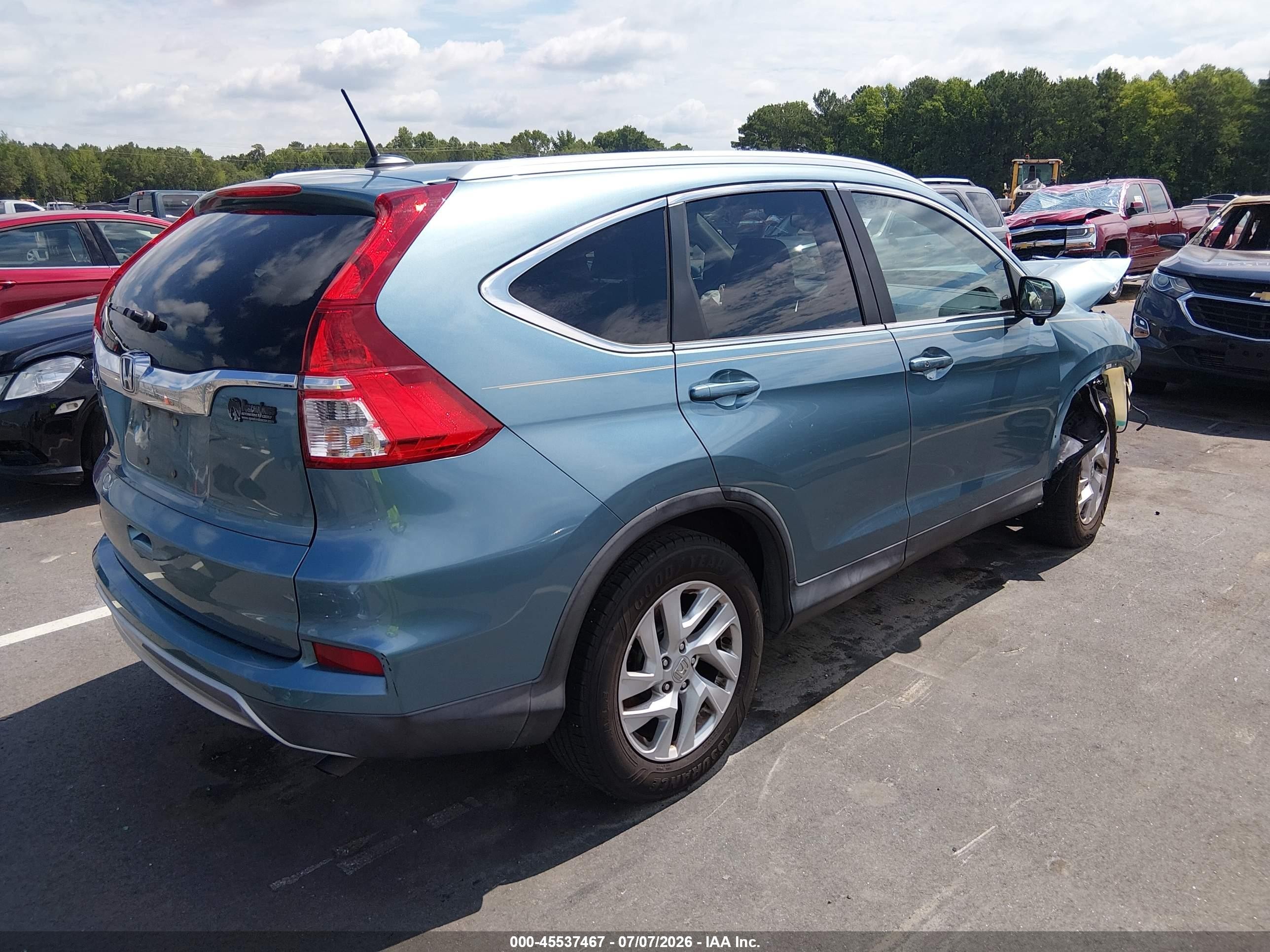2015 Honda Cr-v Ex-l Blue vin: 2HKRM3H70FH533427