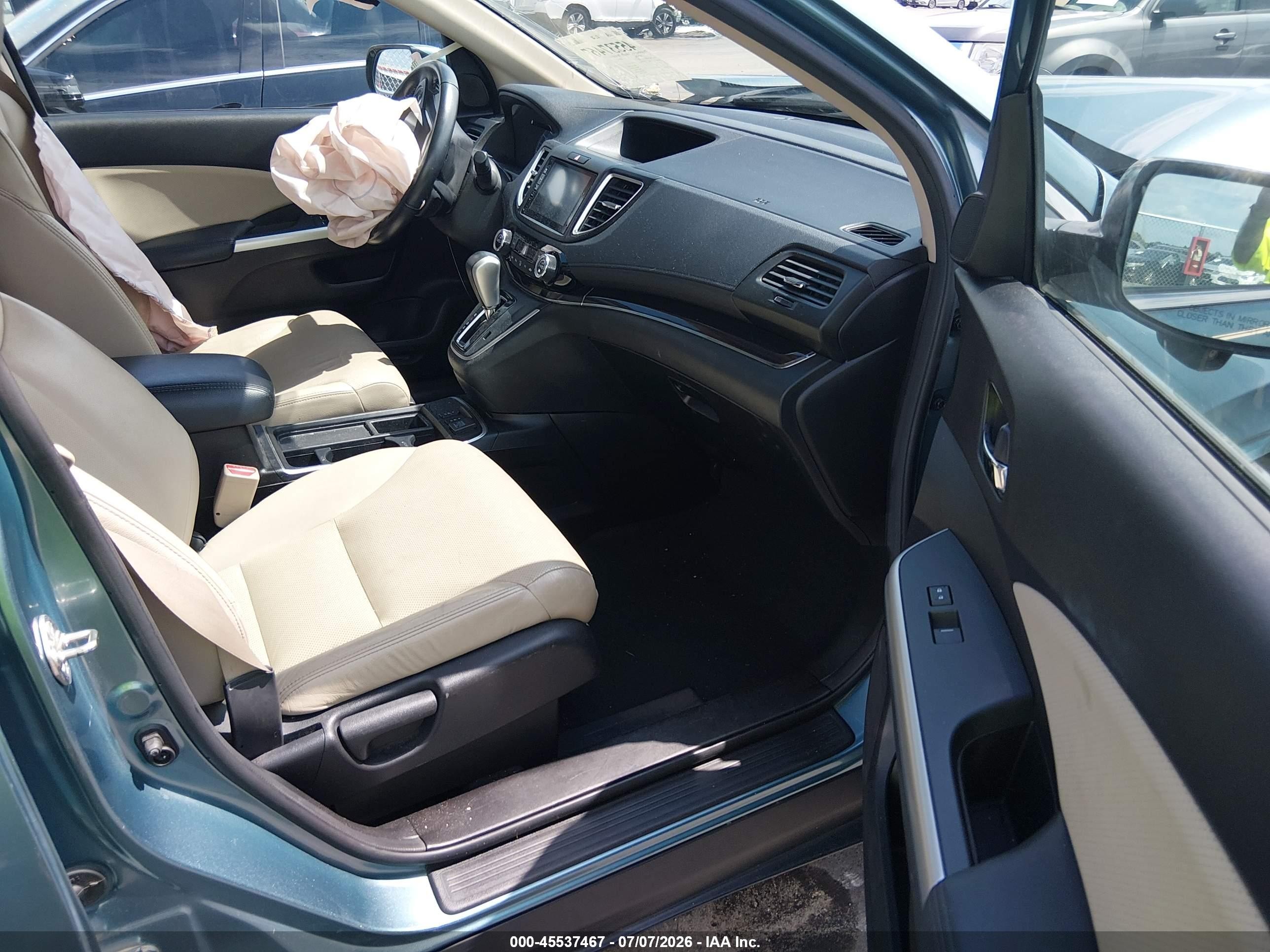 2015 Honda Cr-v Ex-l Blue vin: 2HKRM3H70FH533427