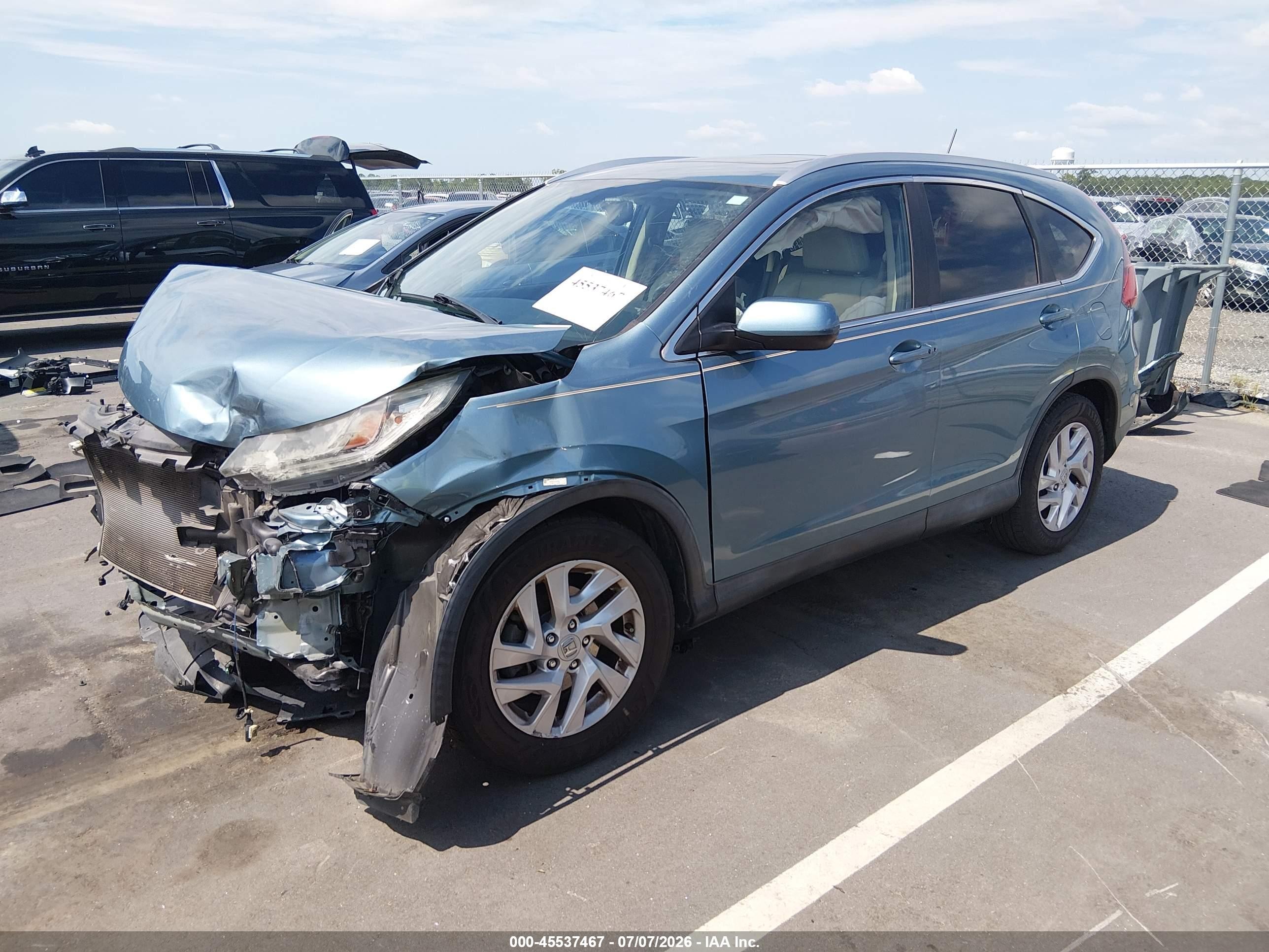 2015 Honda Cr-v Ex-l Blue vin: 2HKRM3H70FH533427