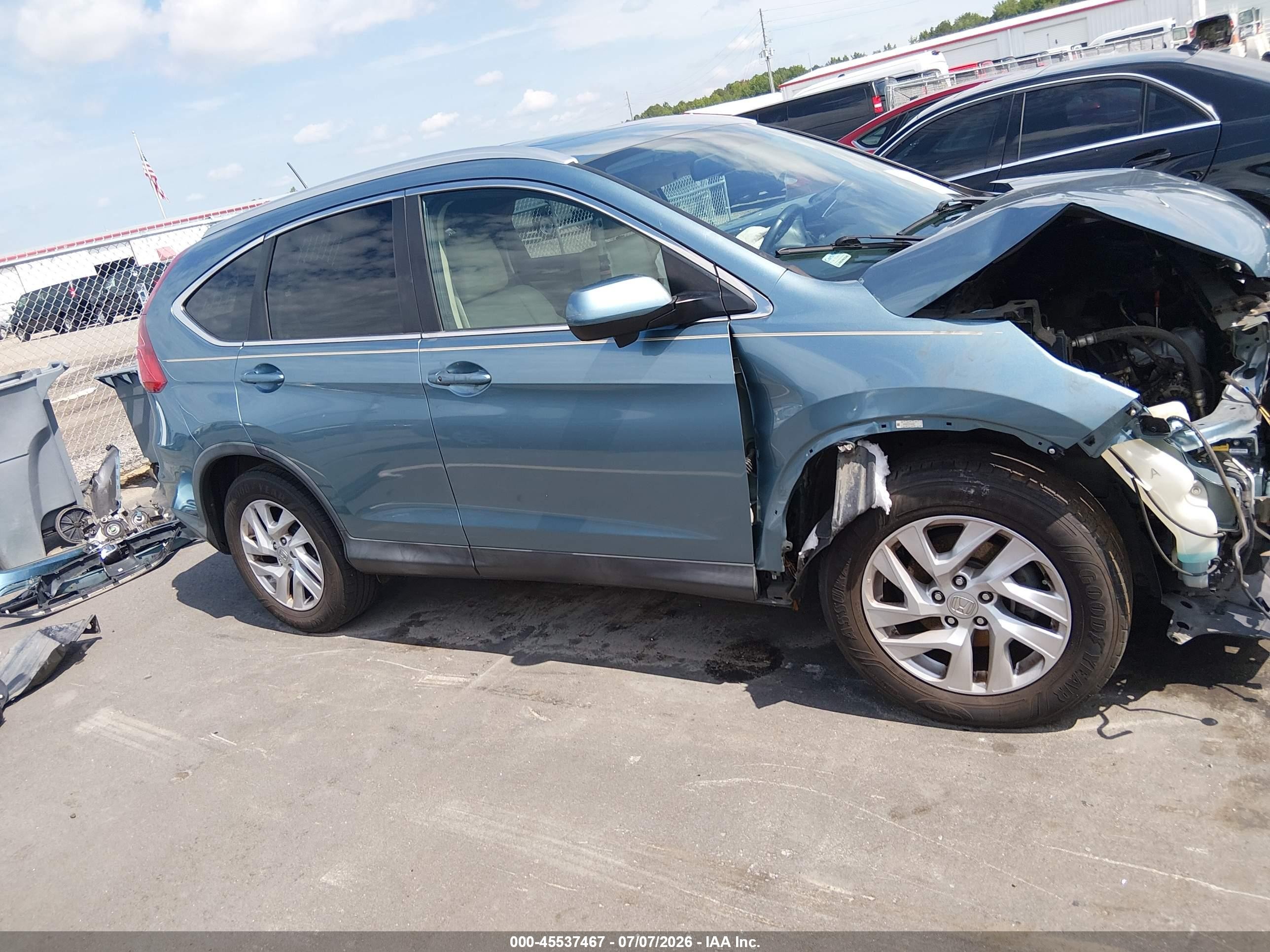 2015 Honda Cr-v Ex-l Blue vin: 2HKRM3H70FH533427