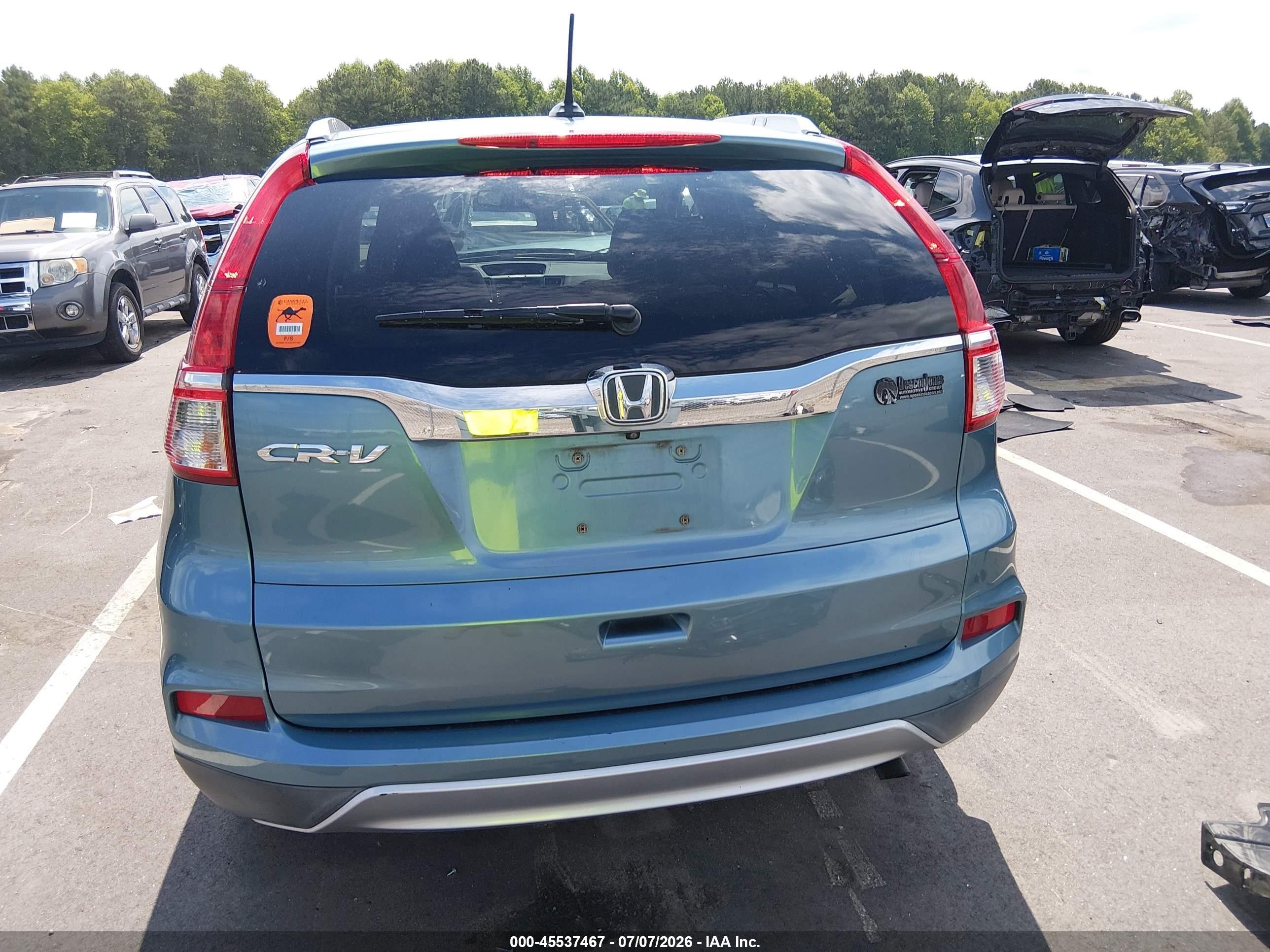 2015 Honda Cr-v Ex-l Blue vin: 2HKRM3H70FH533427