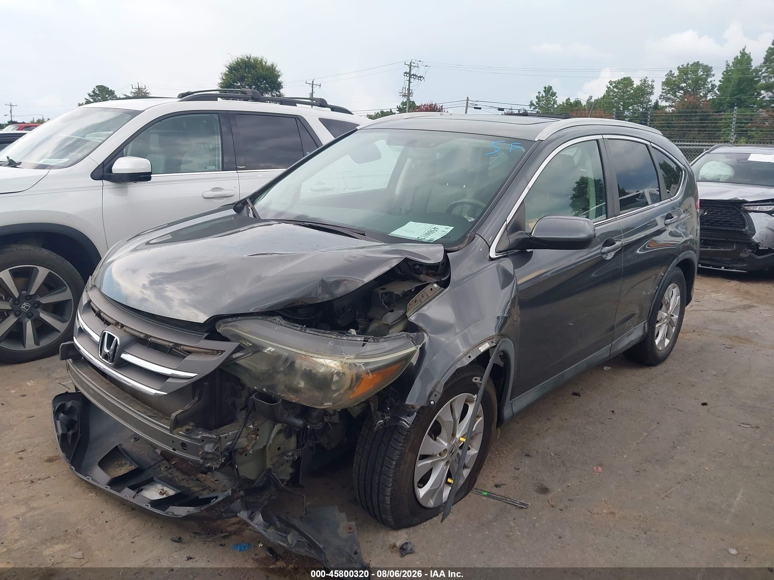 2013 Honda Cr-v Ex-l Gray vin: 2HKRM3H71DH510252