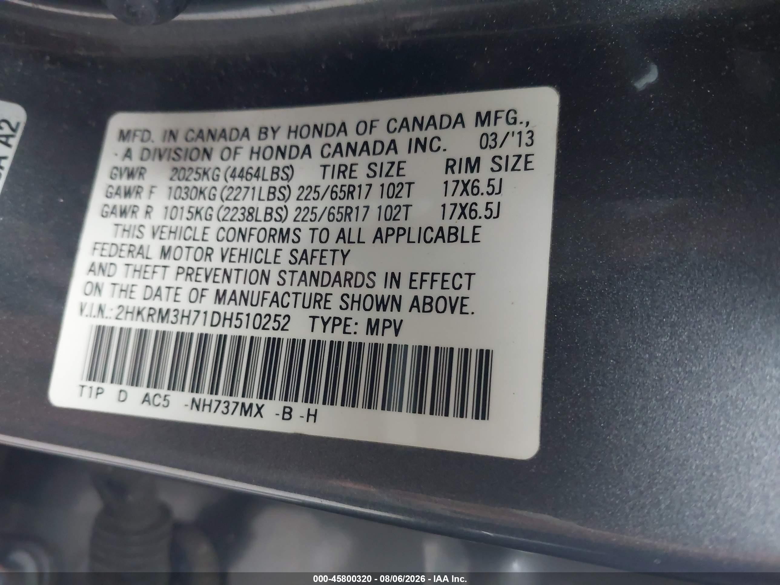 2013 Honda Cr-v Ex-l Gray vin: 2HKRM3H71DH510252