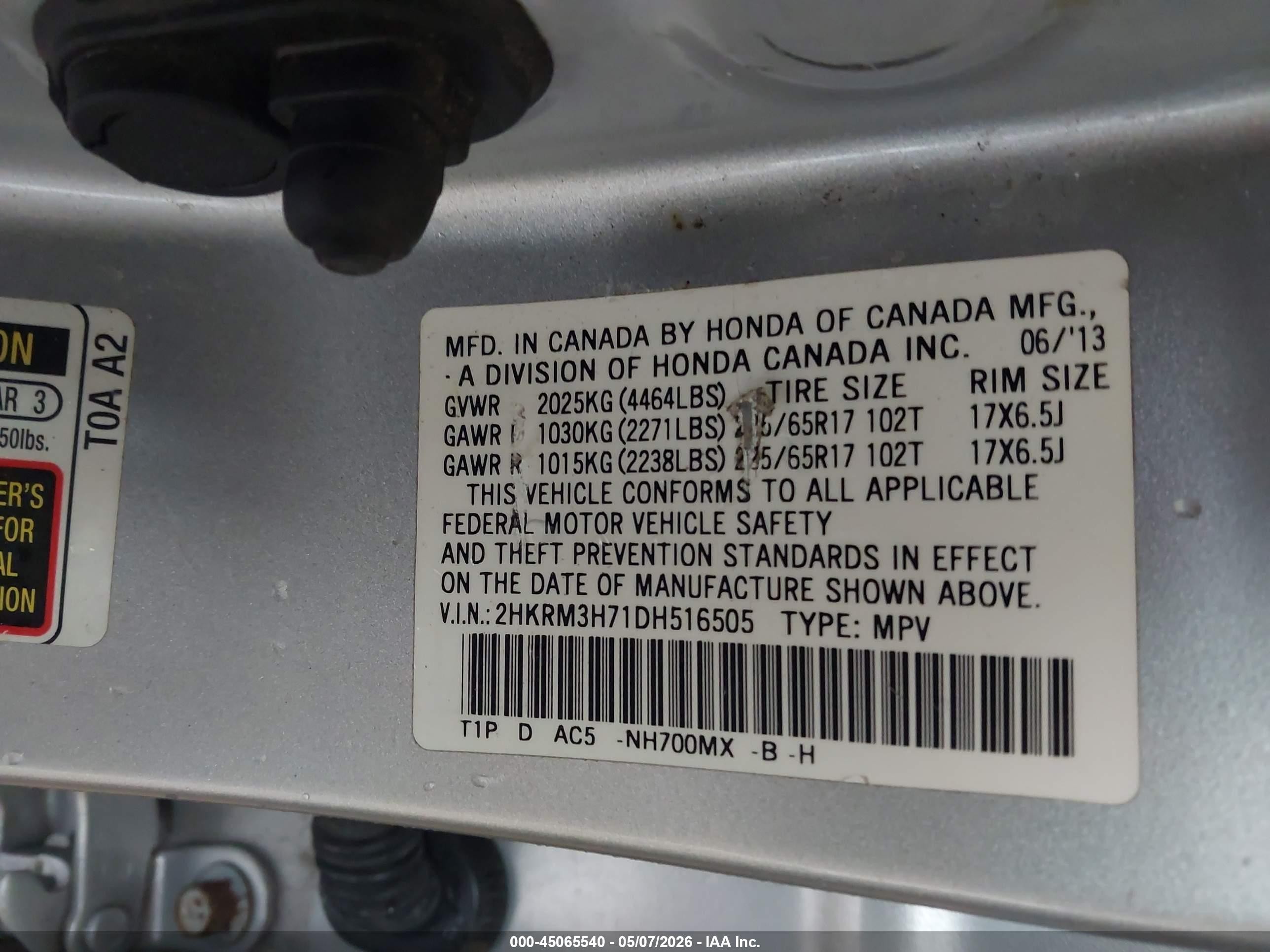 2013 Honda Cr-v Ex-l Серебряный vin: 2HKRM3H71DH516505