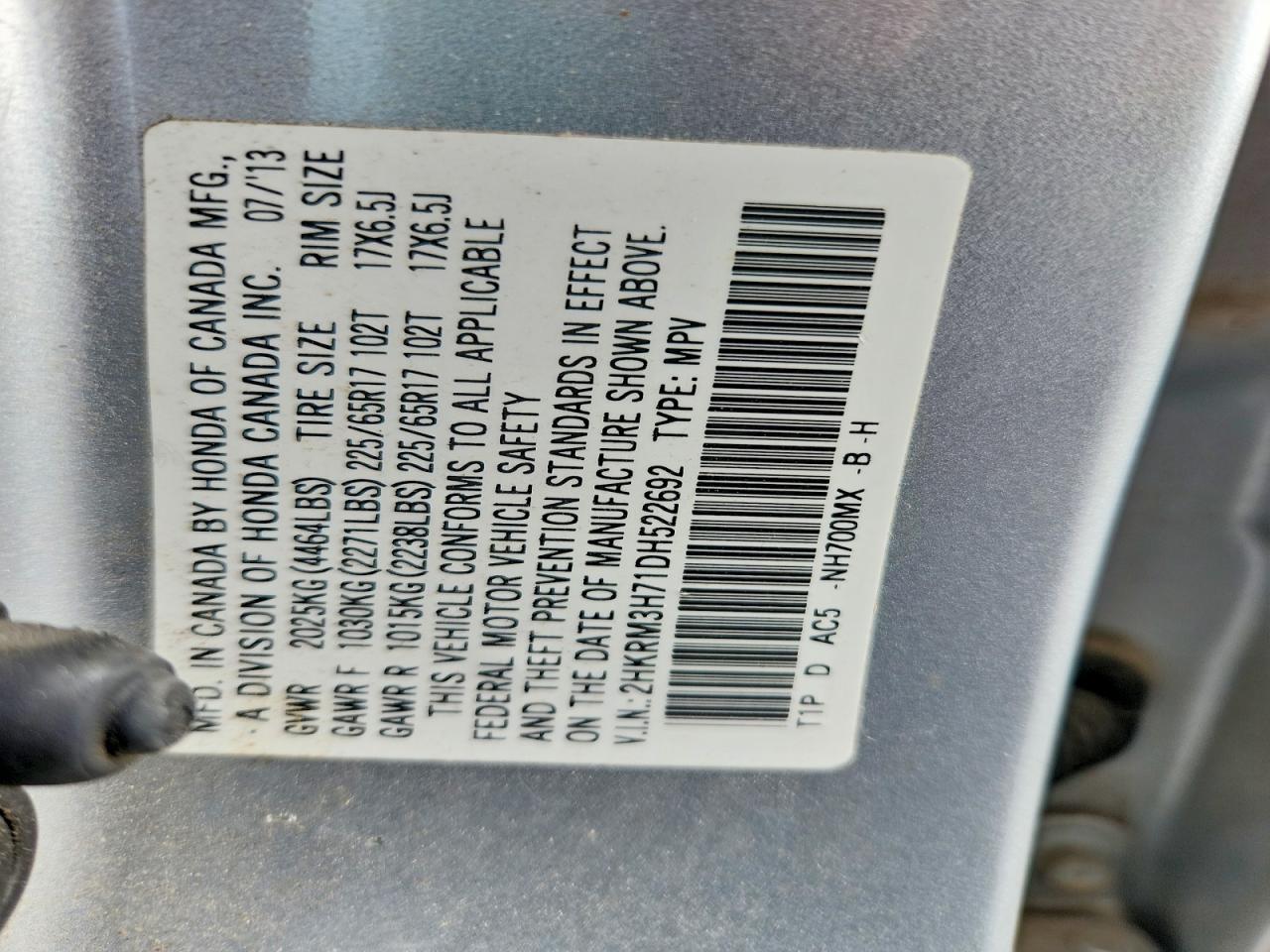 2013 Honda Cr-v Exl Silver vin: 2HKRM3H71DH522692