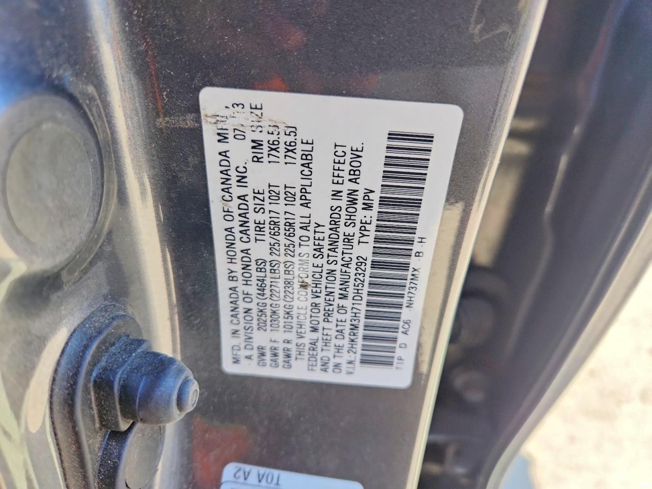 2013 Honda Cr-v Exl Gray vin: 2HKRM3H71DH523292