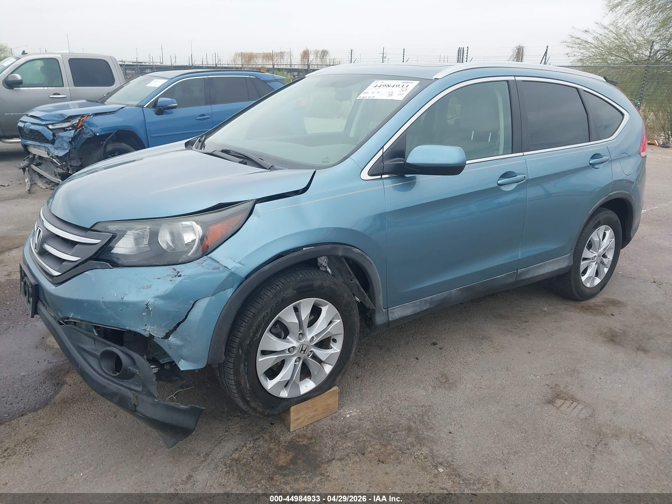 2014 Honda Cr-v Ex-l Green vin: 2HKRM3H71EH557119