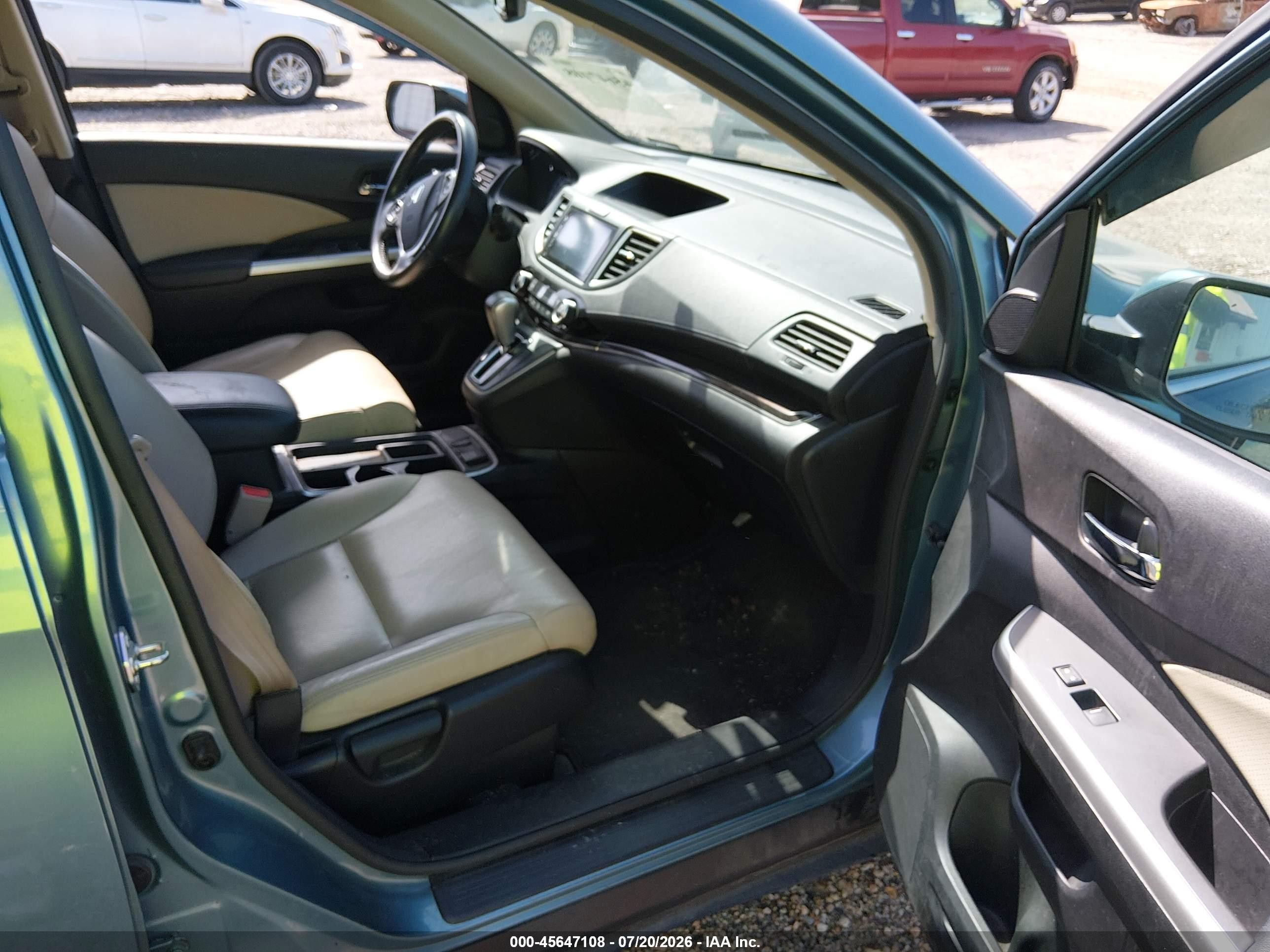2015 Honda Cr-v Ex-l Teal vin: 2HKRM3H71FH508455