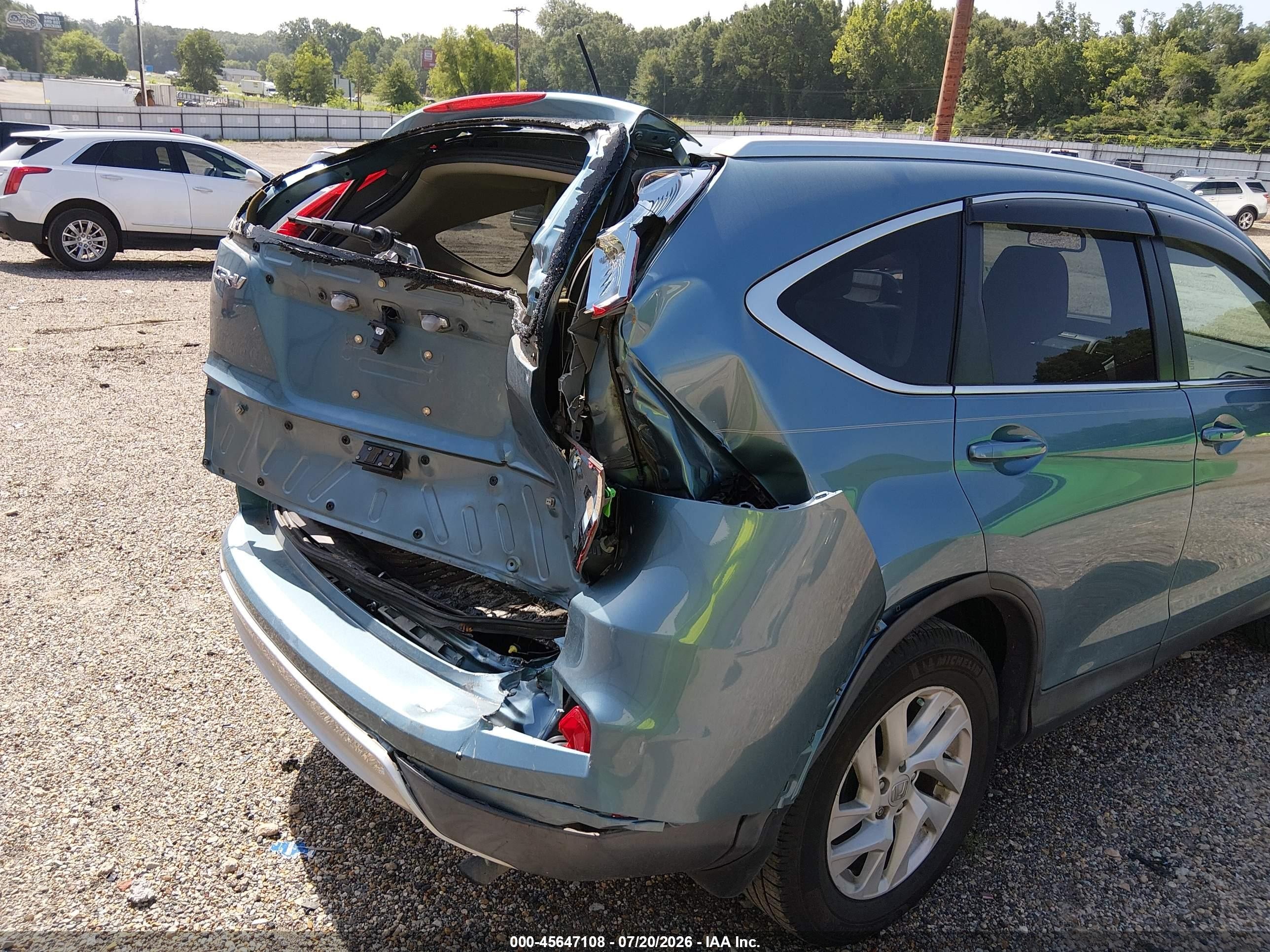 2015 Honda Cr-v Ex-l Teal vin: 2HKRM3H71FH508455