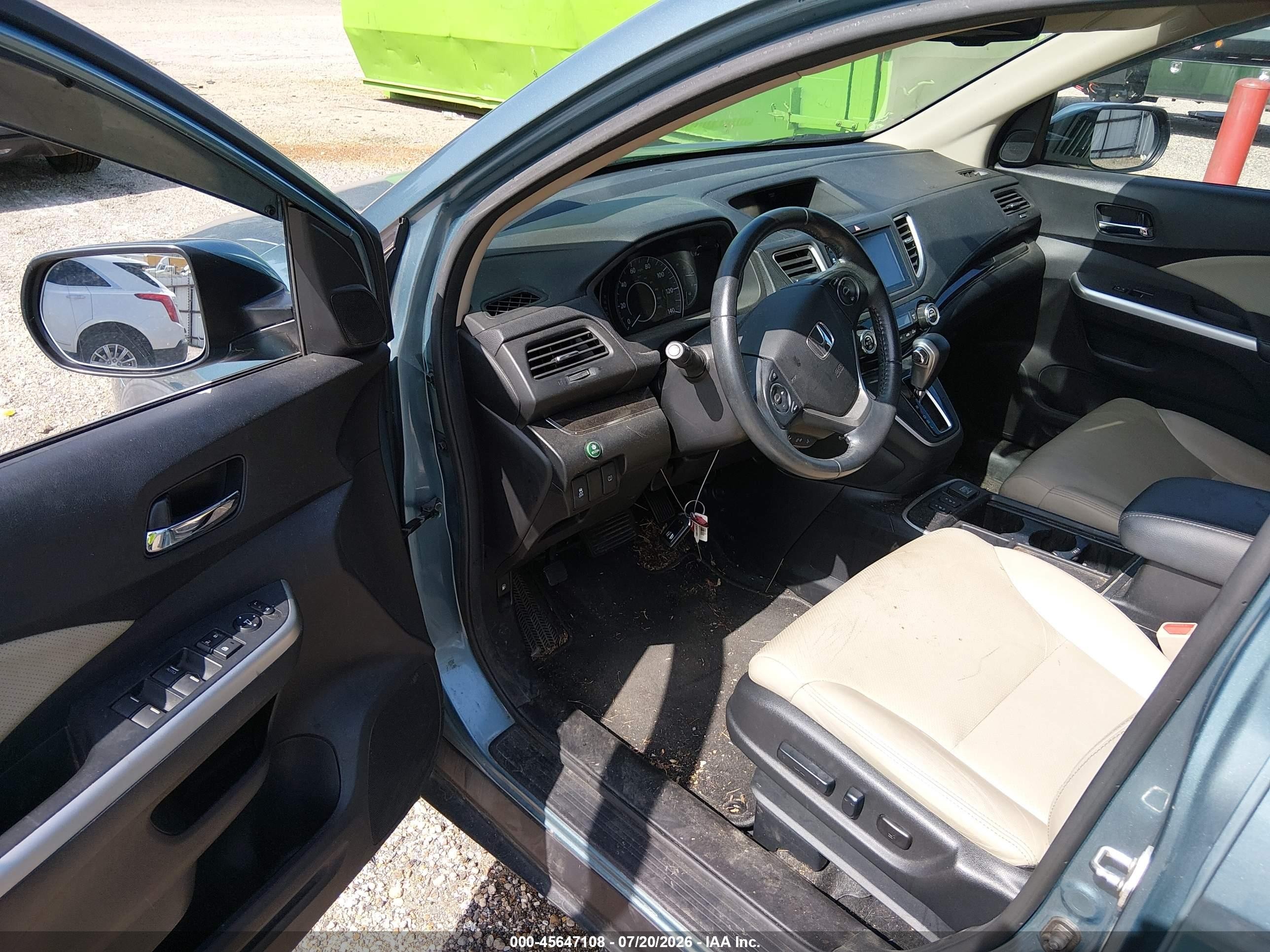 2015 Honda Cr-v Ex-l Teal vin: 2HKRM3H71FH508455