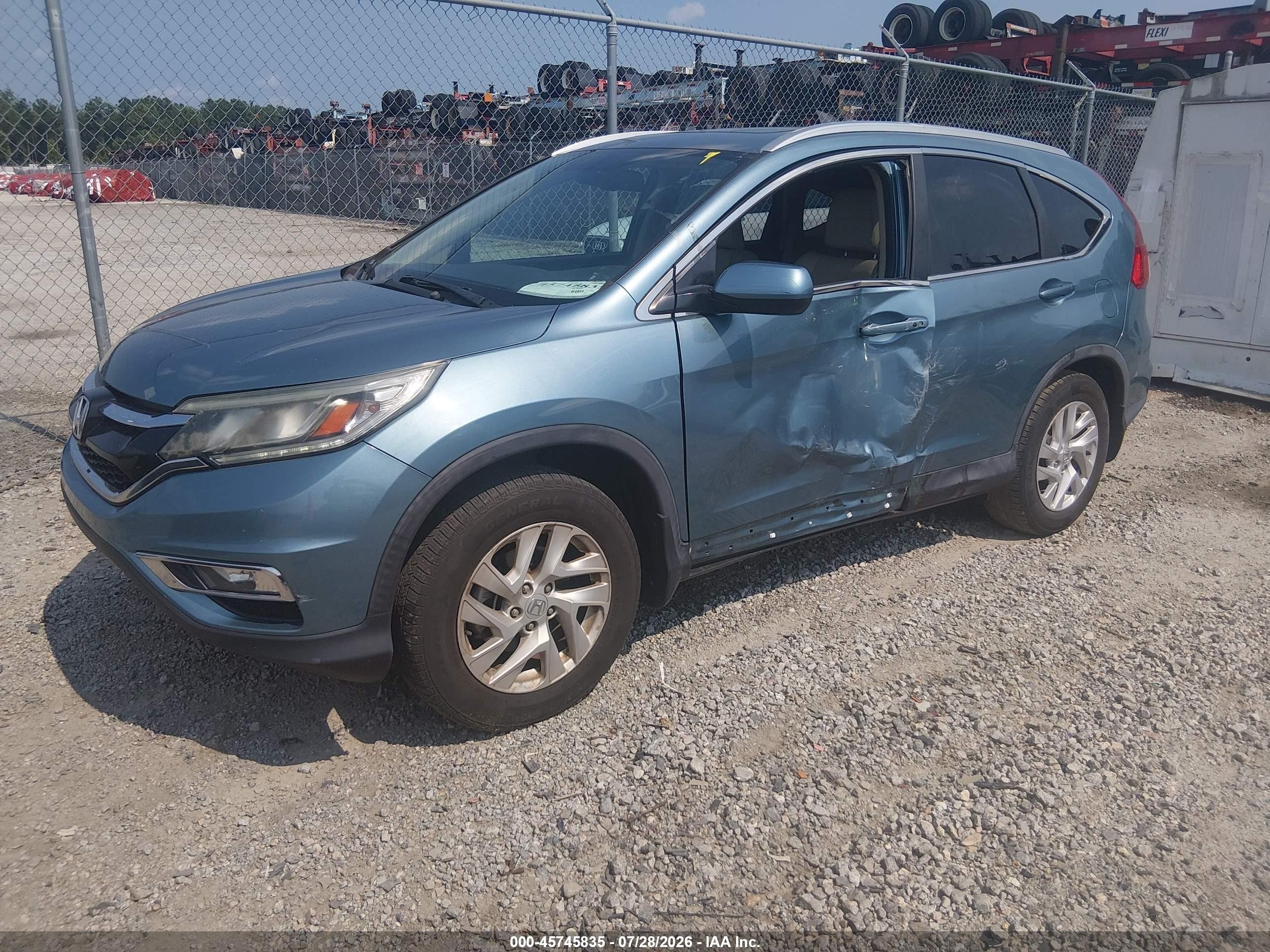 2015 Honda Cr-v Ex-l Light Blue vin: 2HKRM3H71FH540130