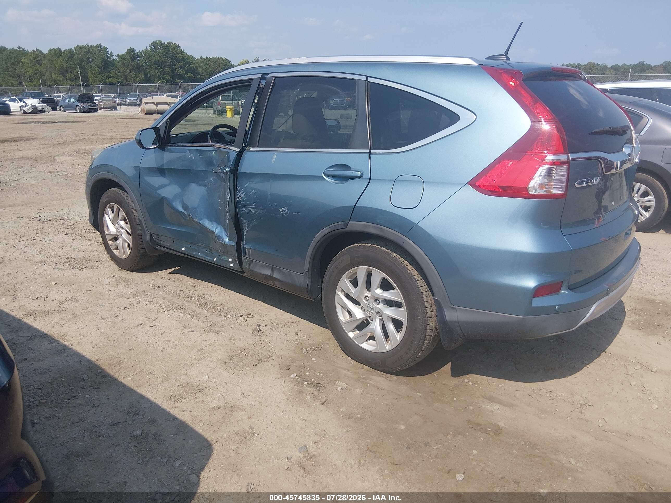 2015 Honda Cr-v Ex-l Light Blue vin: 2HKRM3H71FH540130