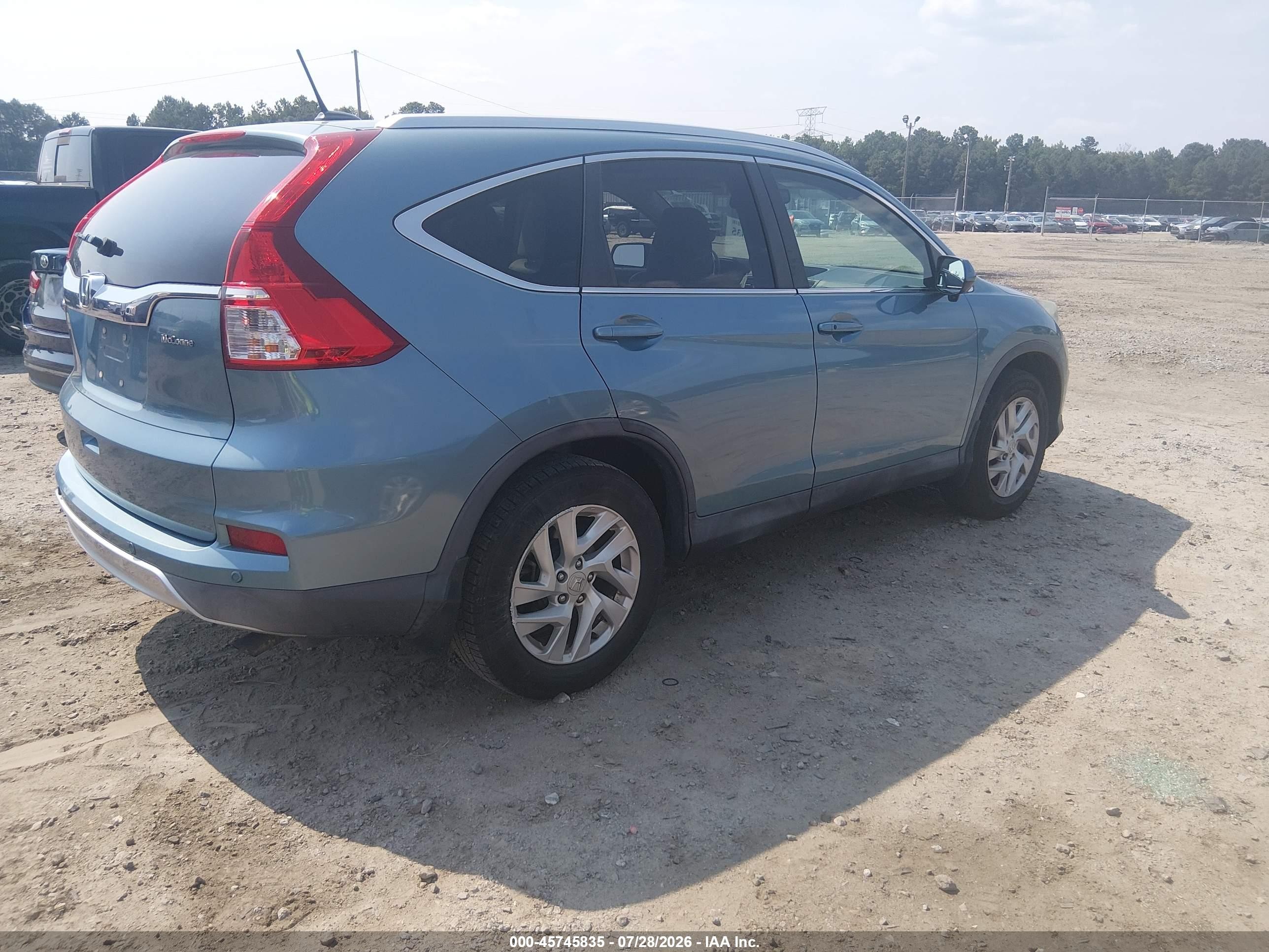 2015 Honda Cr-v Ex-l Light Blue vin: 2HKRM3H71FH540130