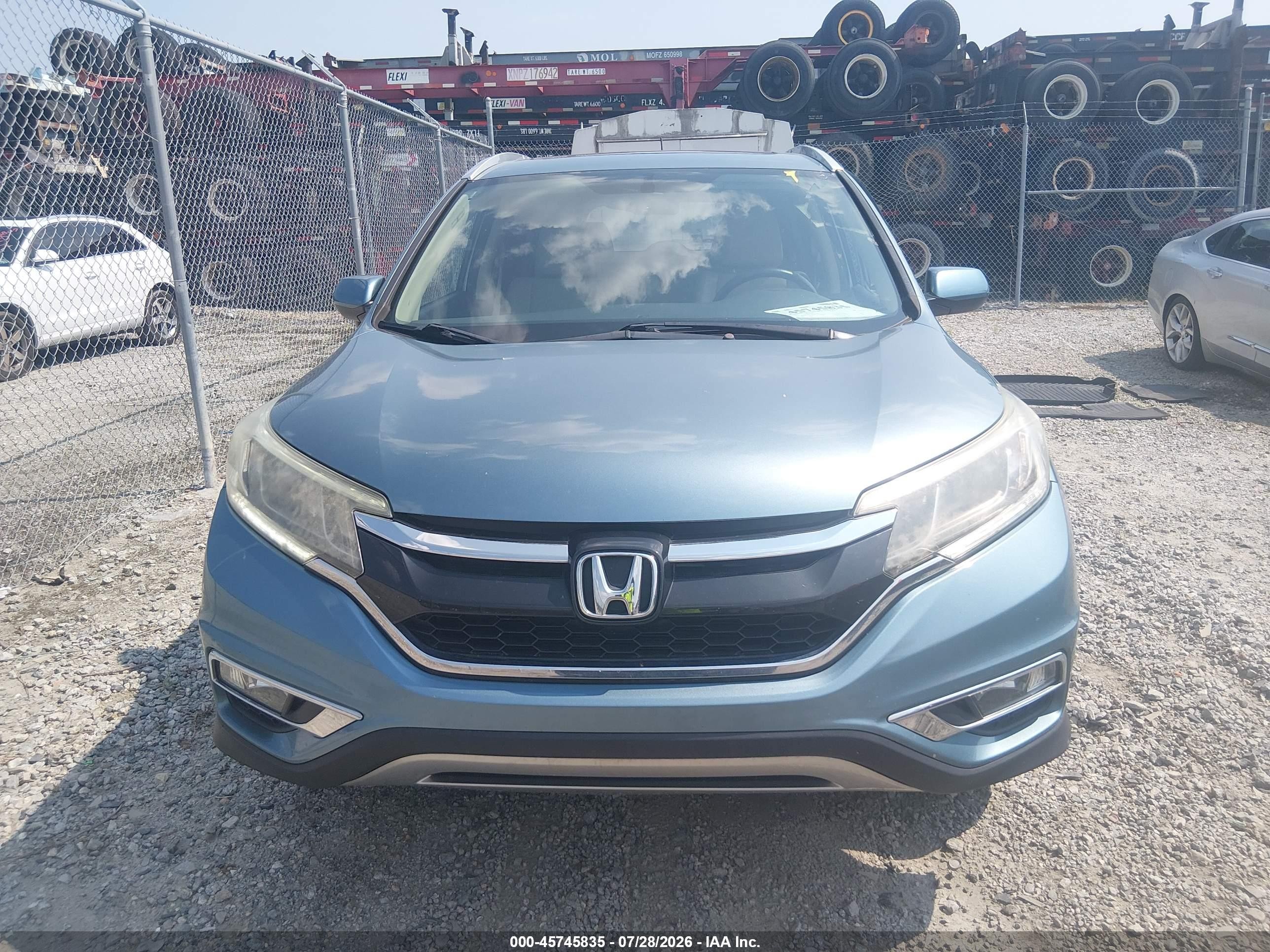 2015 Honda Cr-v Ex-l Light Blue vin: 2HKRM3H71FH540130