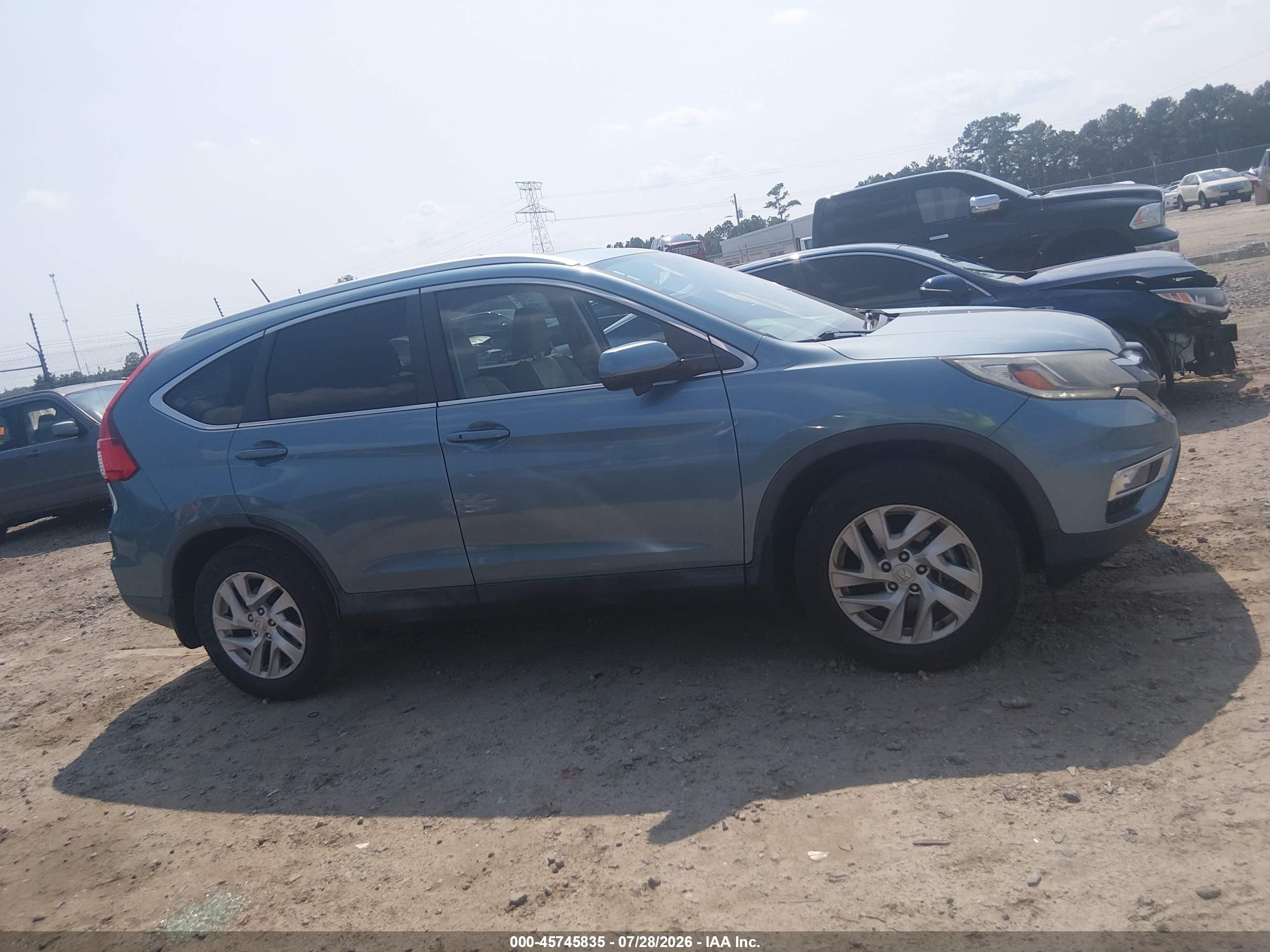2015 Honda Cr-v Ex-l Light Blue vin: 2HKRM3H71FH540130