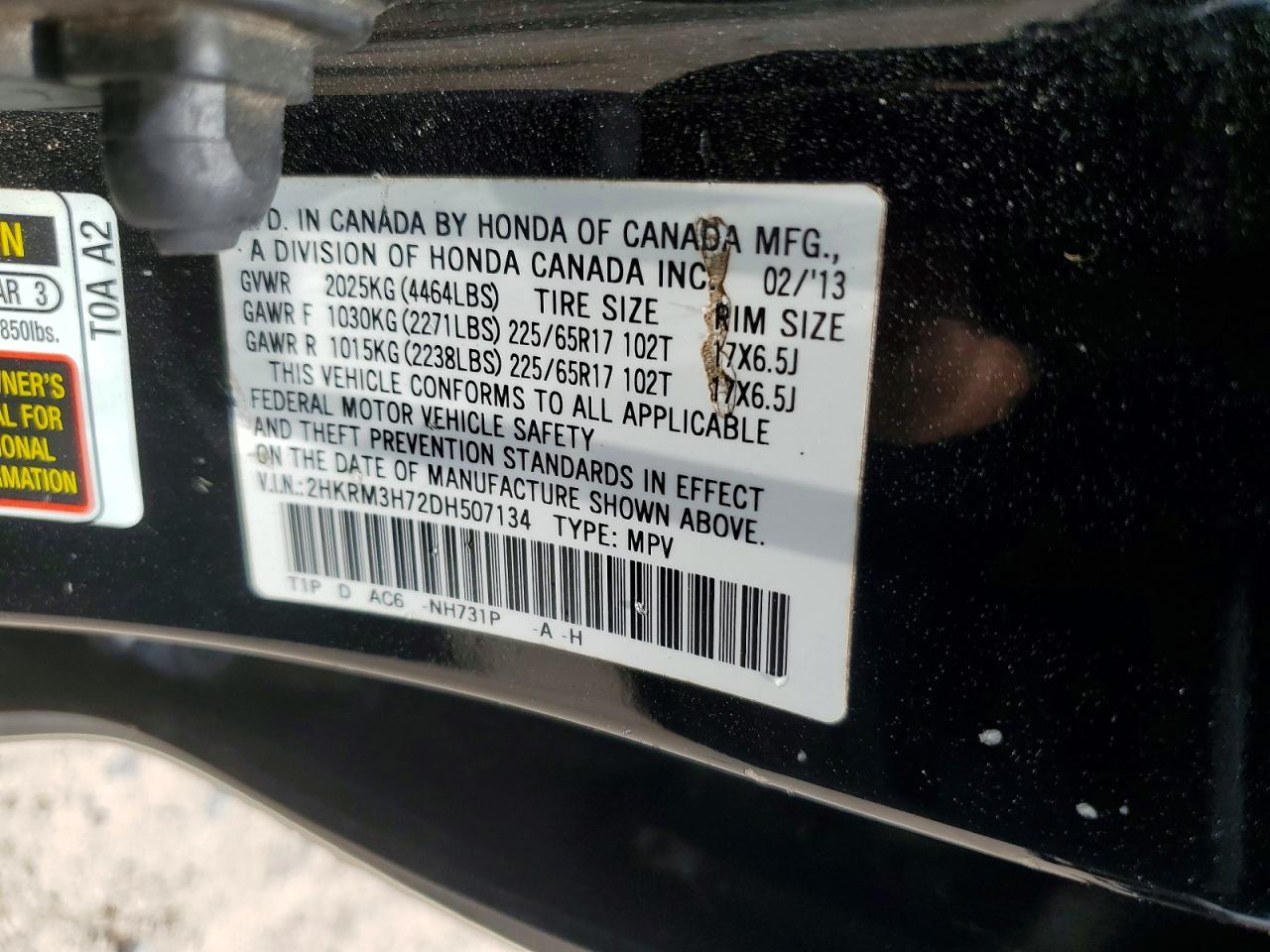 2013 Honda Cr-v Exl Black vin: 2HKRM3H72DH507134