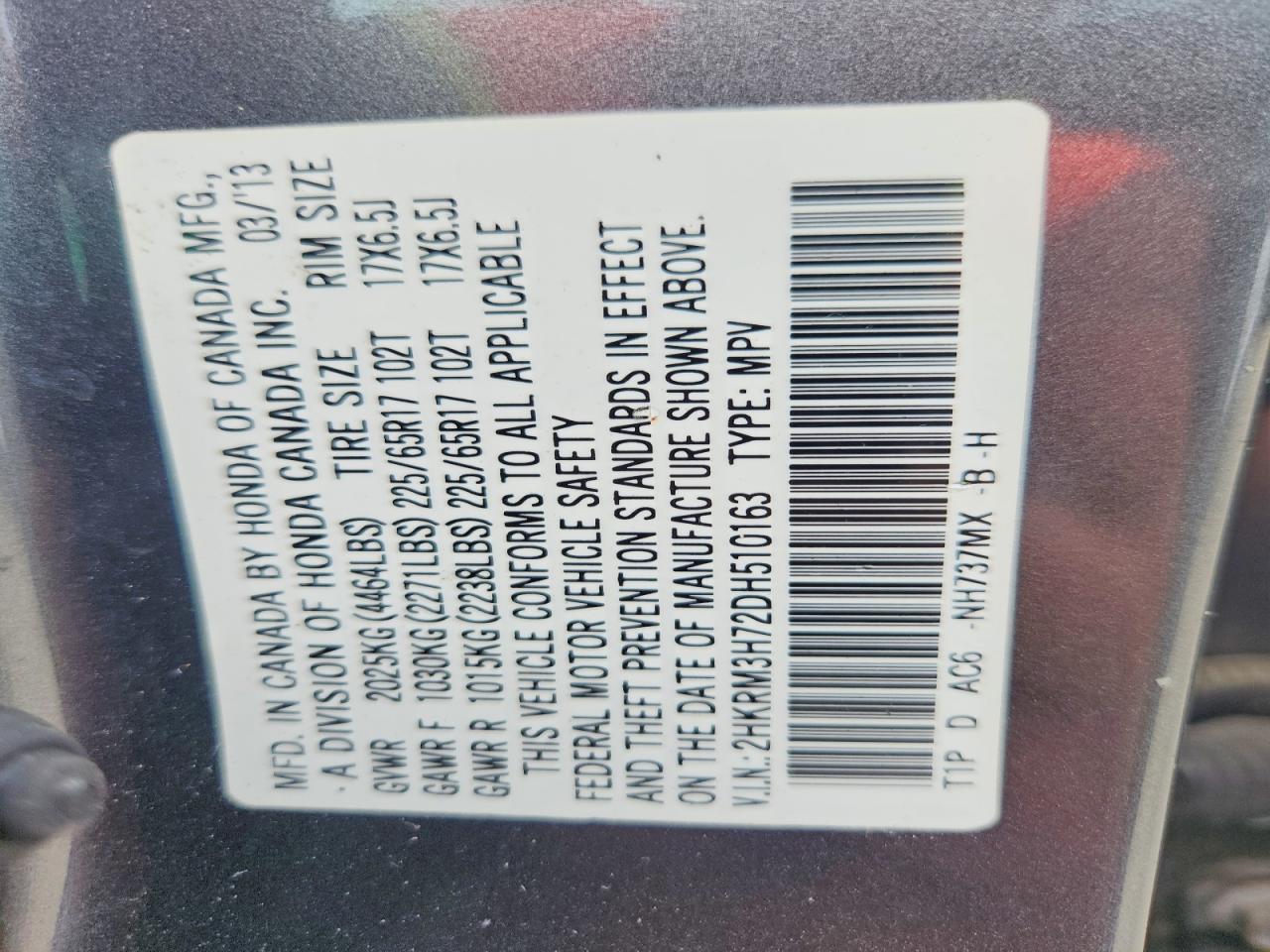 2013 Honda Cr-v Exl Gray vin: 2HKRM3H72DH510163