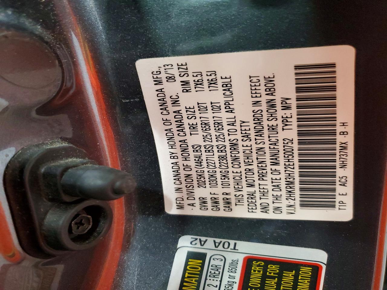 2014 Honda Cr-v Exl Gray vin: 2HKRM3H72EH500752