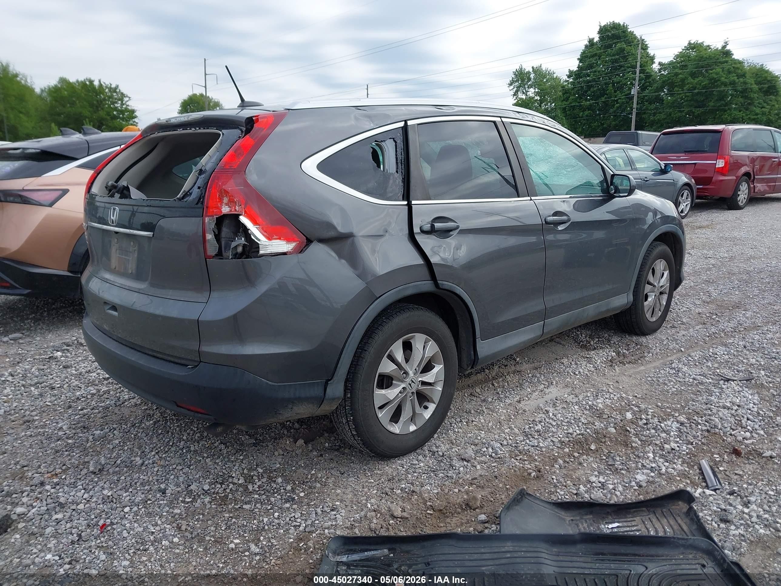 2014 Honda Cr-v Ex-l Gray vin: 2HKRM3H72EH513114