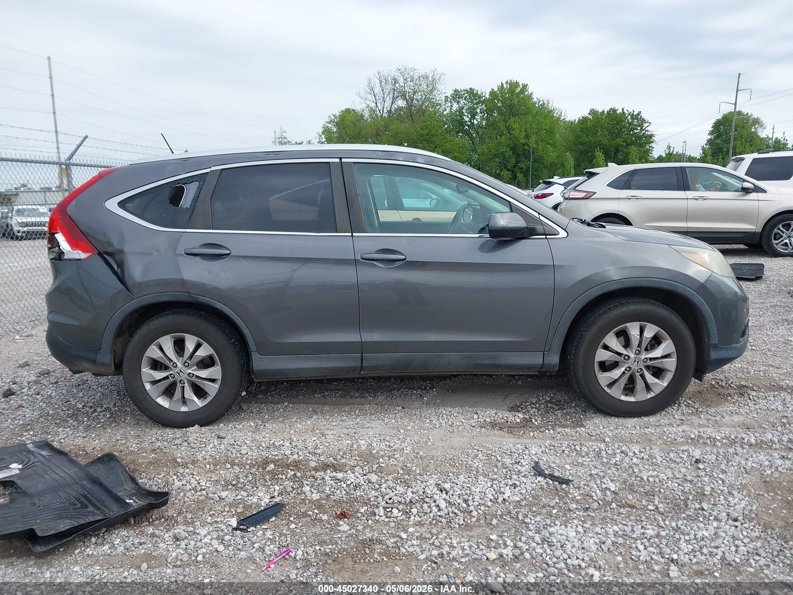 2014 Honda Cr-v Ex-l Gray vin: 2HKRM3H72EH513114