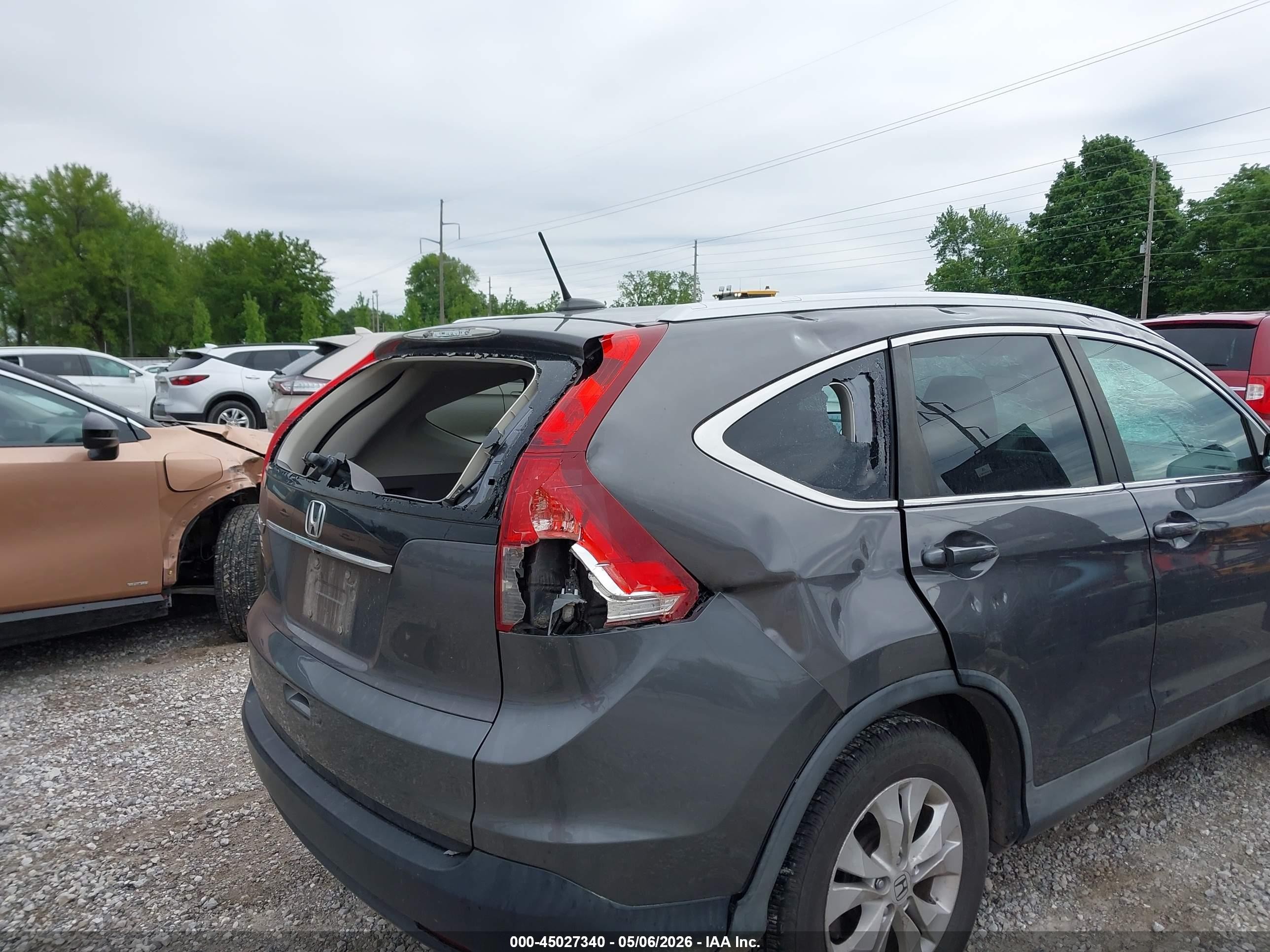 2014 Honda Cr-v Ex-l Gray vin: 2HKRM3H72EH513114