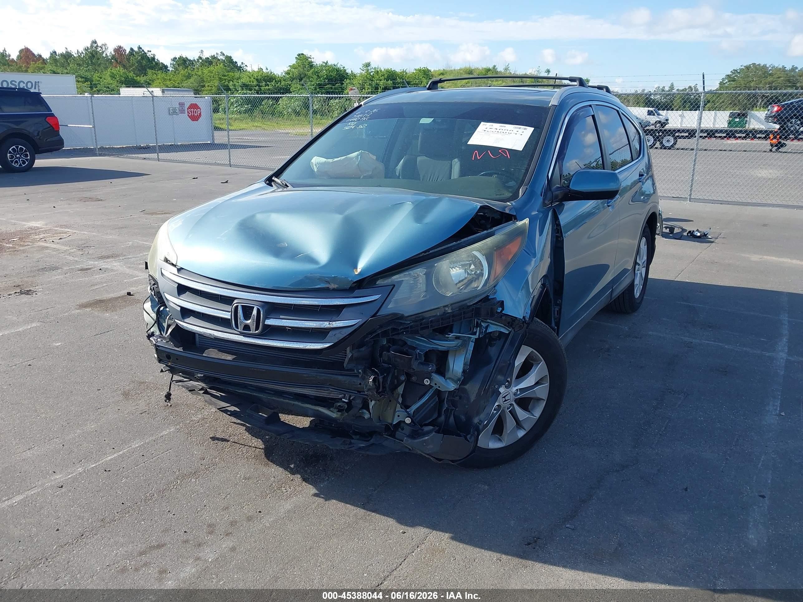 2014 Honda Cr-v Ex-l Light Blue vin: 2HKRM3H72EH528647