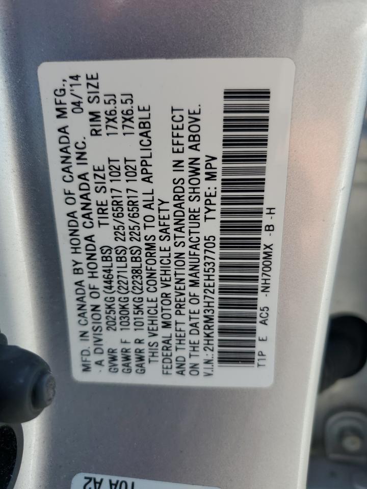 2014 Honda Cr-v Exl Silver vin: 2HKRM3H72EH537705