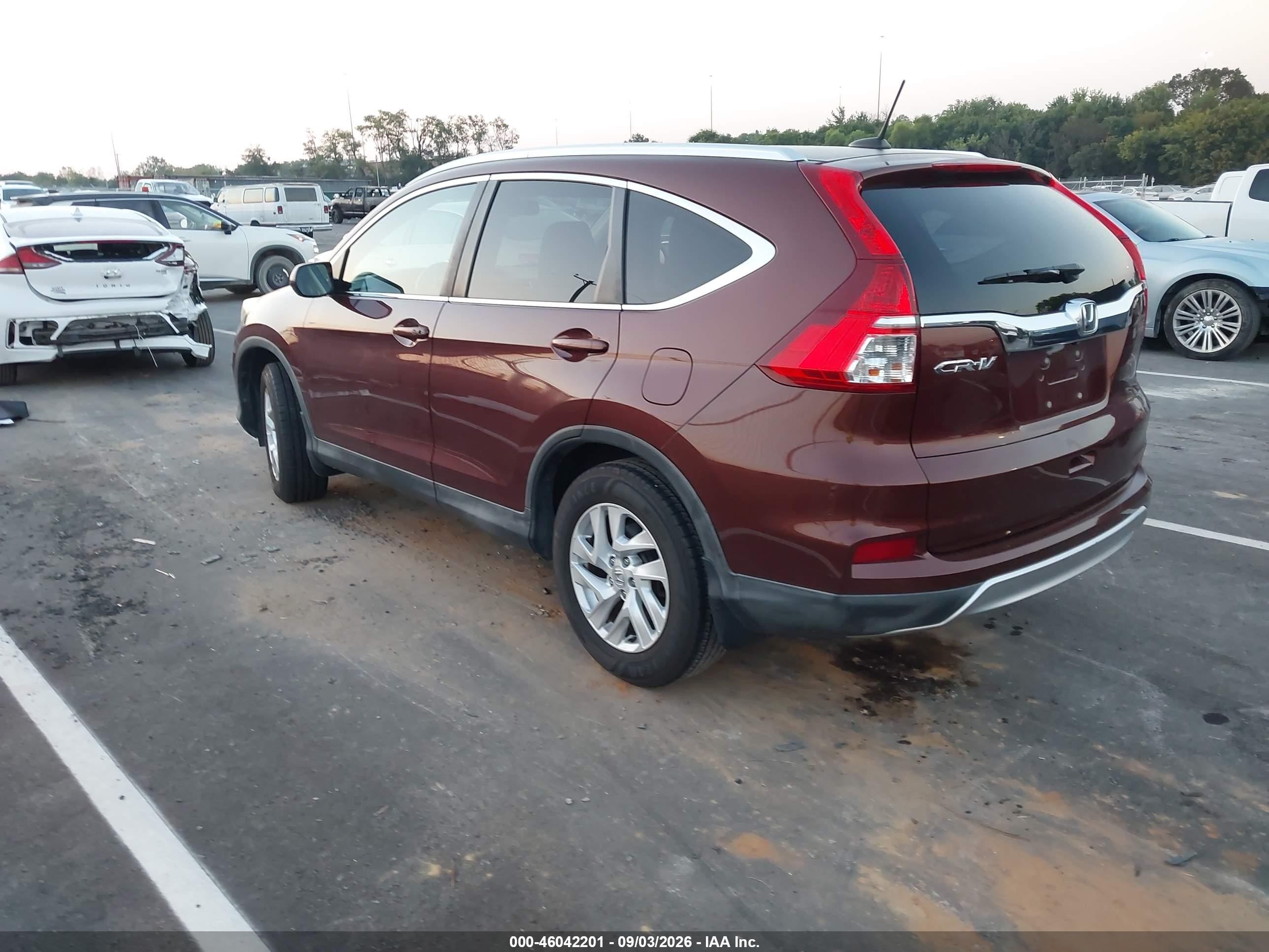 2015 Honda Cr-v Ex-l Темно-бордовый vin: 2HKRM3H72FH510618